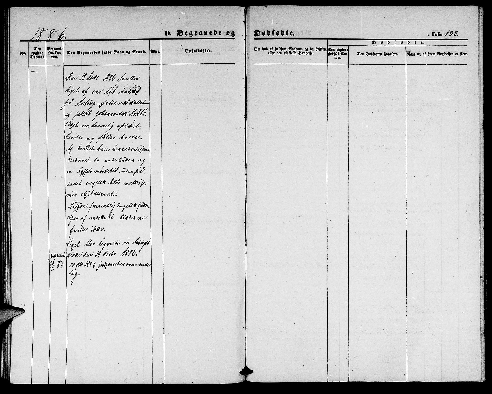 Rennesøy sokneprestkontor, SAST/A -101827/H/Ha/Hab/L0003: Klokkerbok nr. B 3, 1855-1888, s. 132