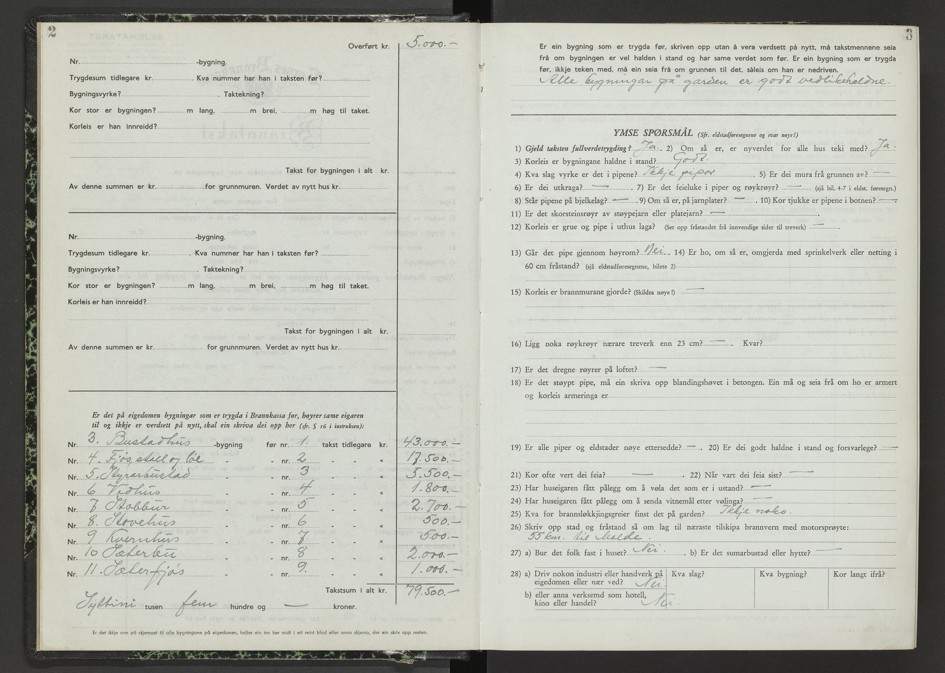 Norges Brannkasse Veøy, AV/SAT-A-5500/Fb/L0002: Branntakstprotokoll, 1950-1955, s. 2-3