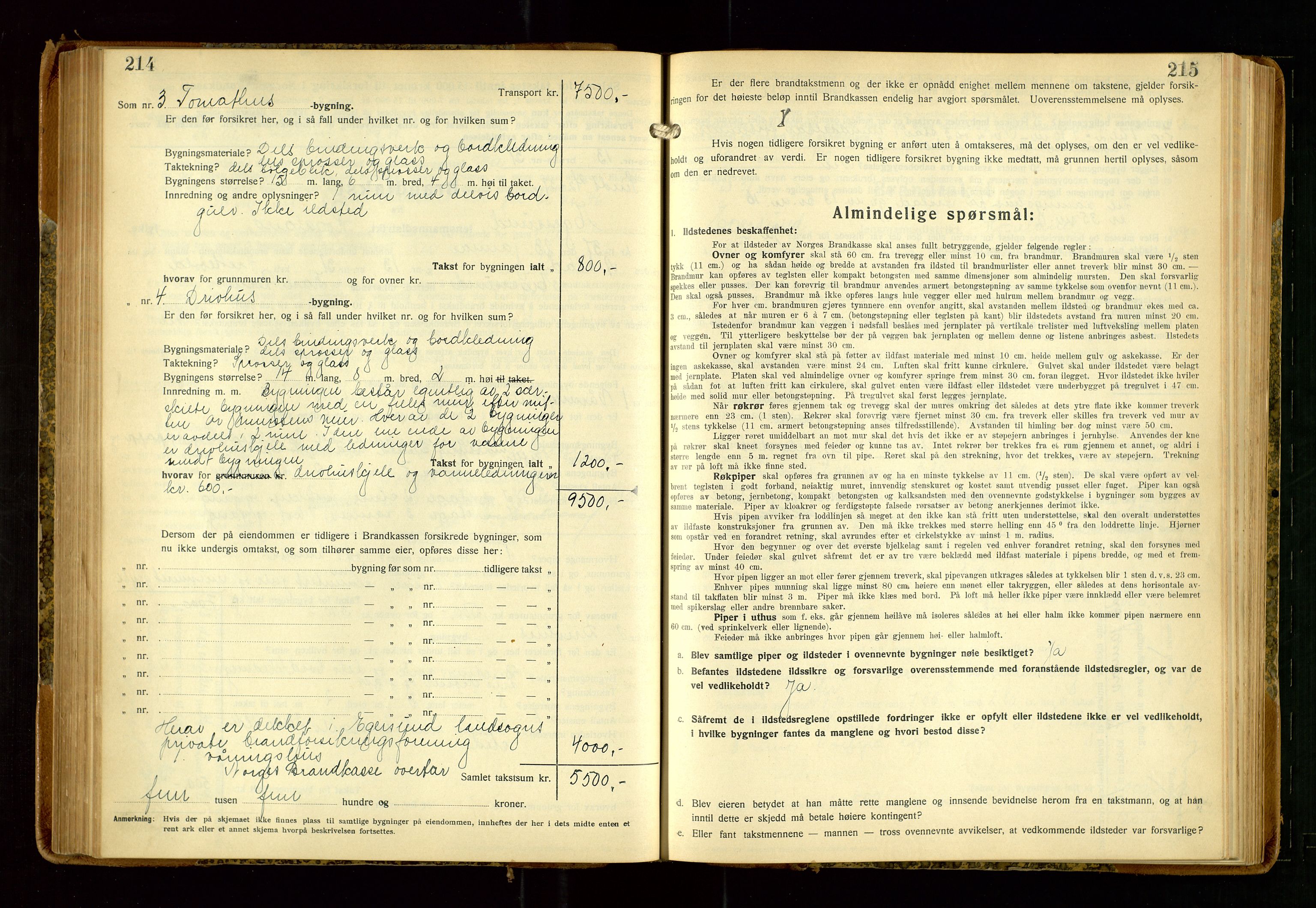 Eigersund lensmannskontor, AV/SAST-A-100171/Gob/L0006: "Brandtakstprotokoll", 1934-1938, s. 214-215