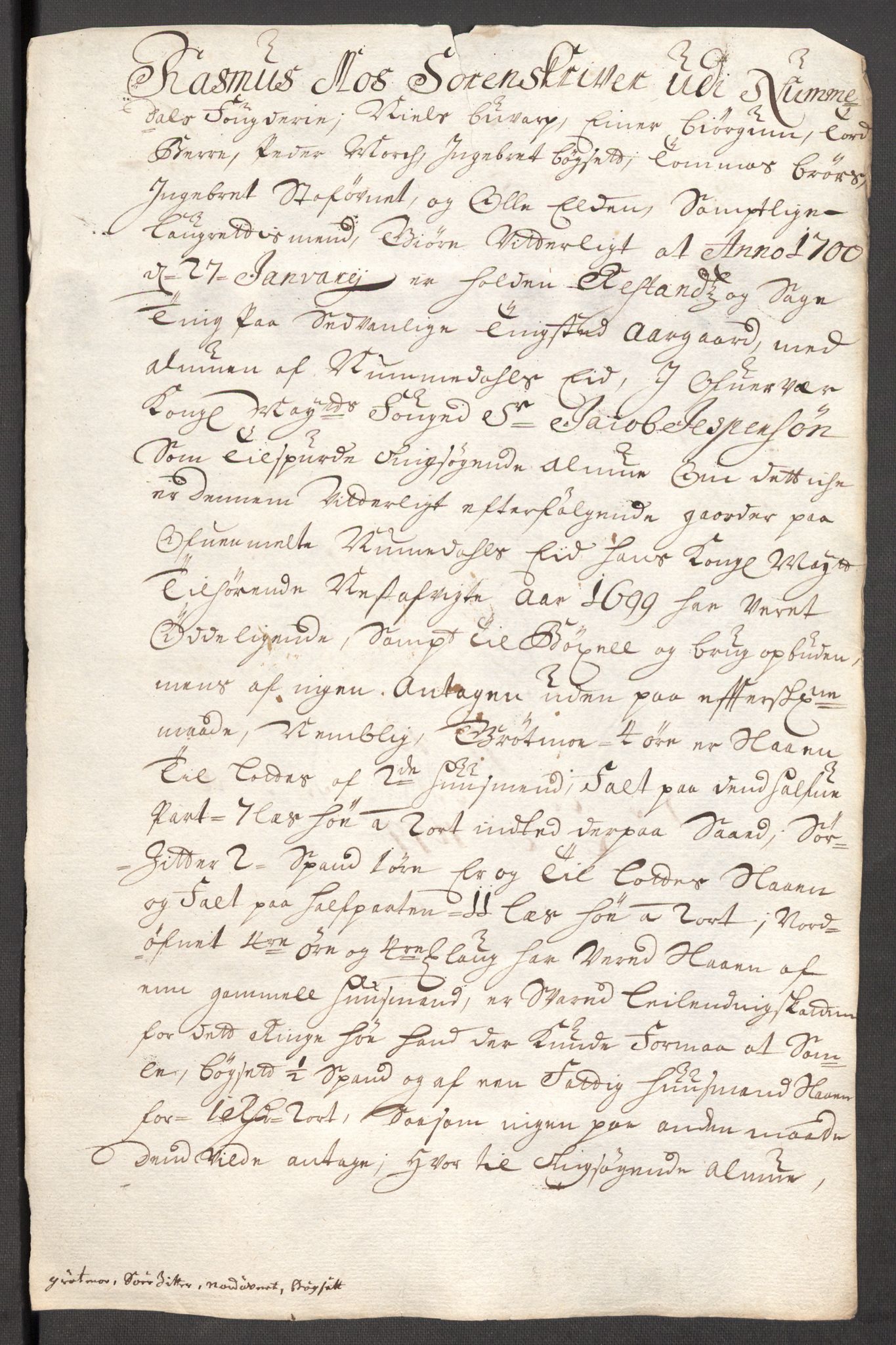Rentekammeret inntil 1814, Reviderte regnskaper, Fogderegnskap, RA/EA-4092/R64/L4426: Fogderegnskap Namdal, 1699-1700, s. 192