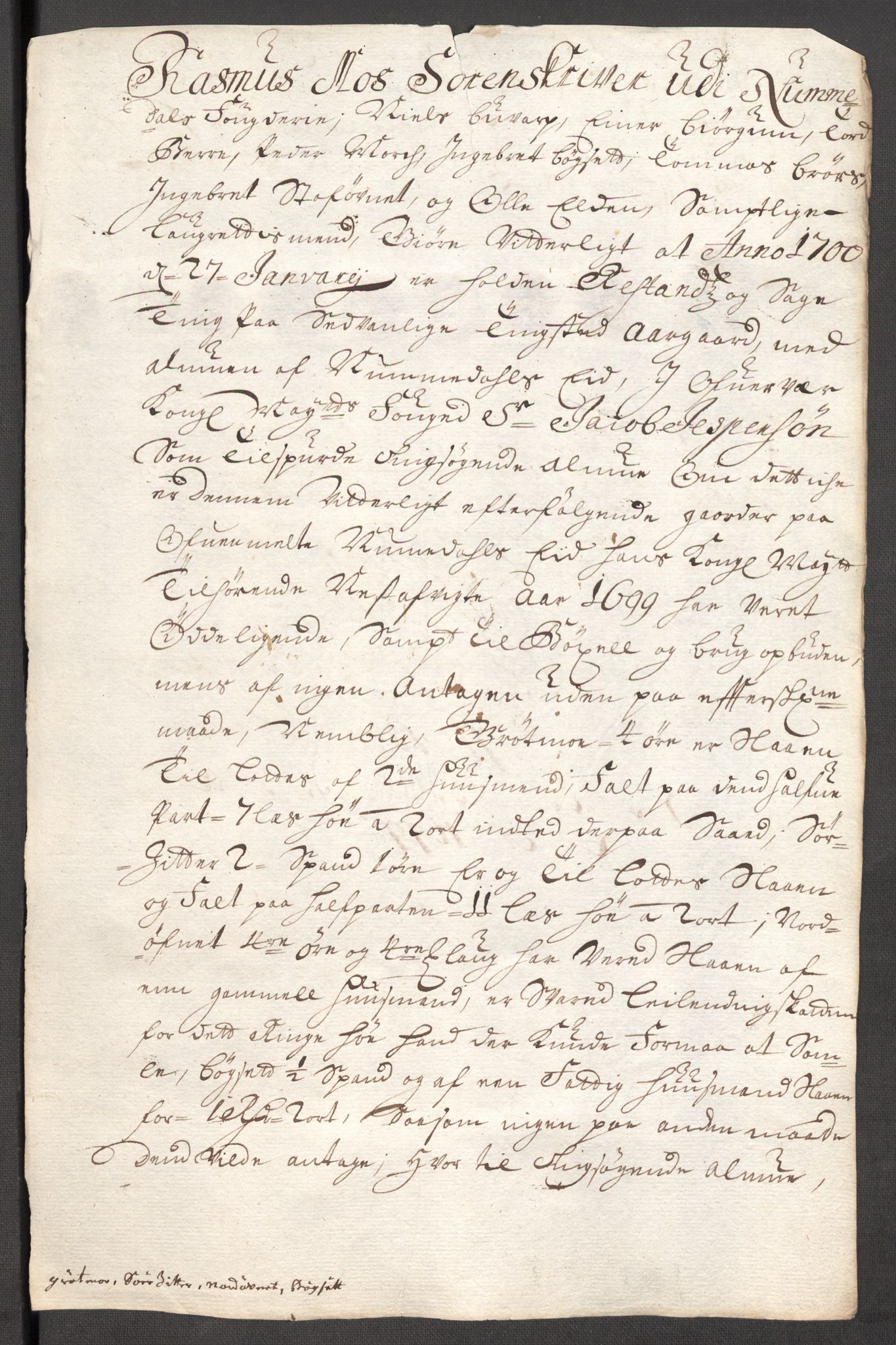Rentekammeret inntil 1814, Reviderte regnskaper, Fogderegnskap, AV/RA-EA-4092/R64/L4426: Fogderegnskap Namdal, 1699-1700, s. 192