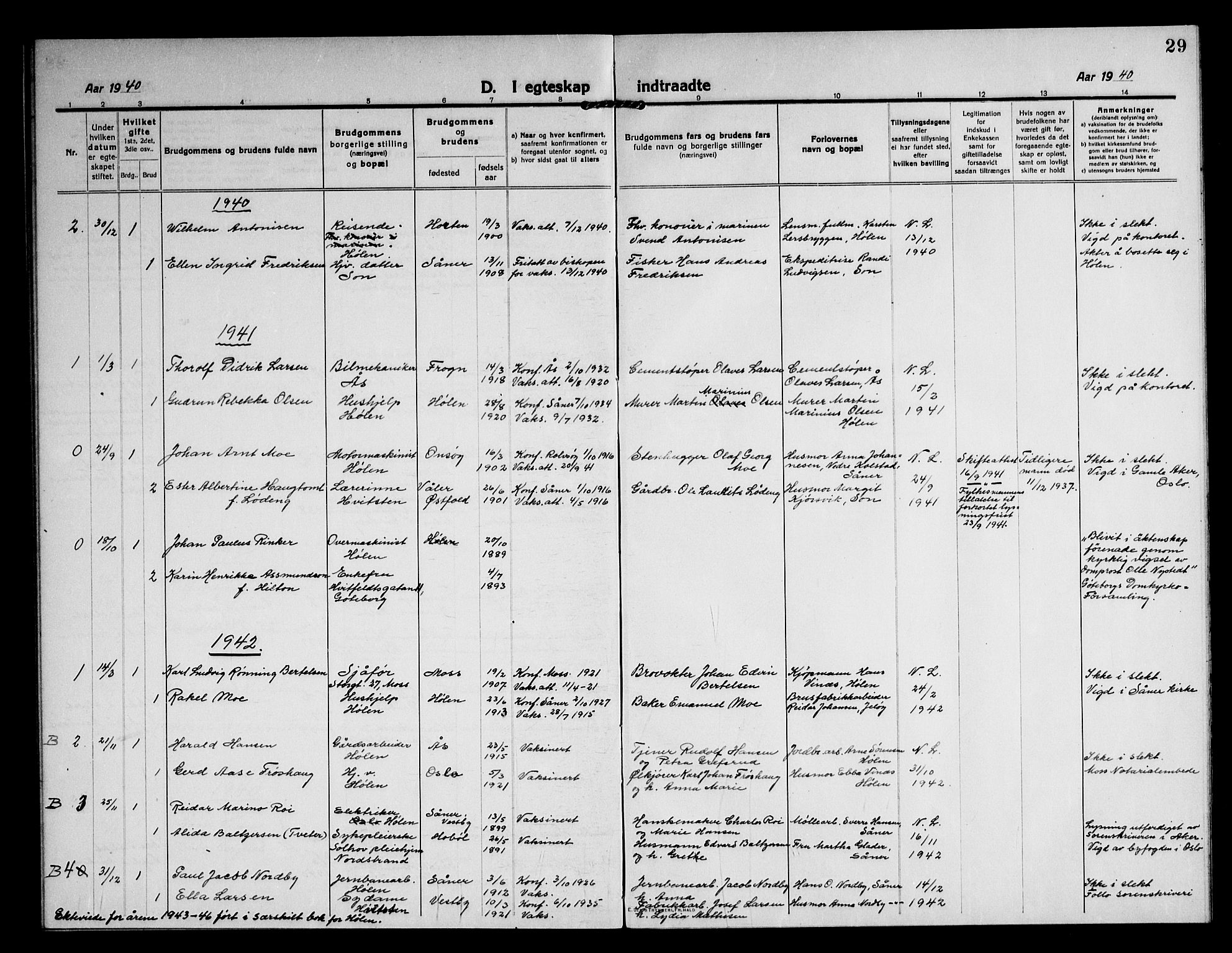 Vestby prestekontor Kirkebøker, AV/SAO-A-10893/G/Gc/L0006: Klokkerbok nr. III 6, 1915-1946, s. 29