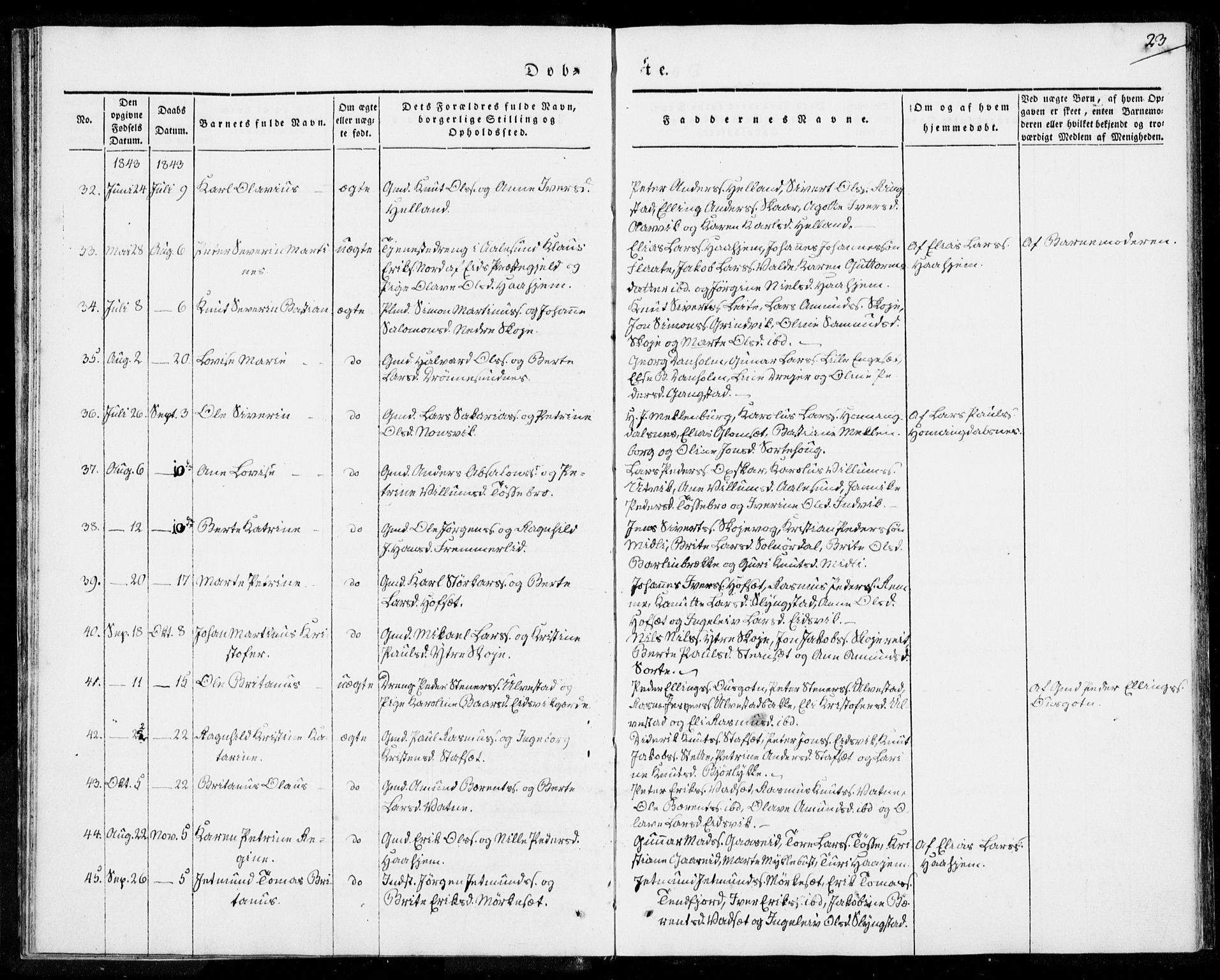 Ministerialprotokoller, klokkerbøker og fødselsregistre - Møre og Romsdal, AV/SAT-A-1454/524/L0352: Ministerialbok nr. 524A04, 1838-1847, s. 23
