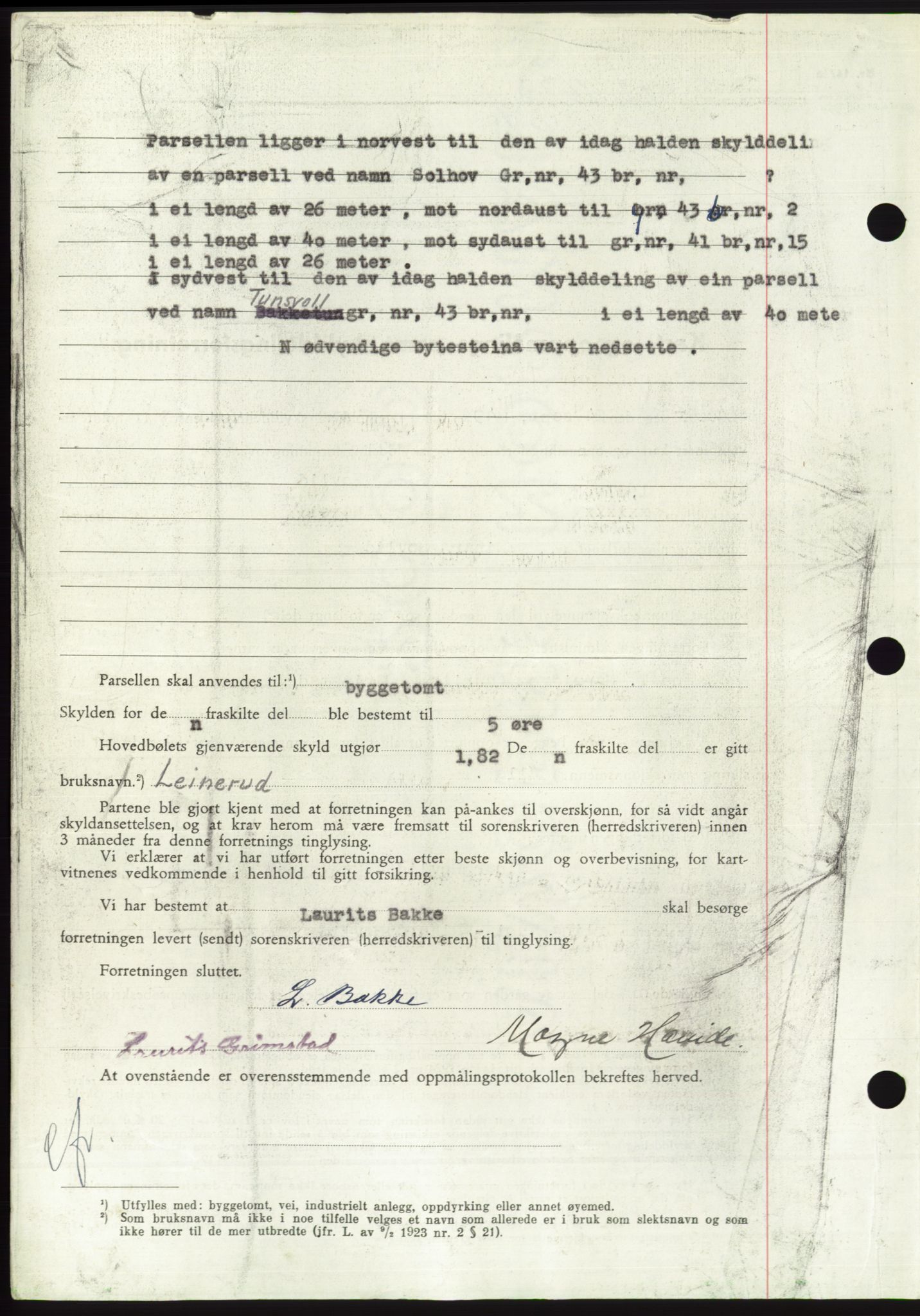 Søre Sunnmøre sorenskriveri, AV/SAT-A-4122/1/2/2C/L0085: Pantebok nr. 11A, 1949-1949, Dagboknr: 1628/1949