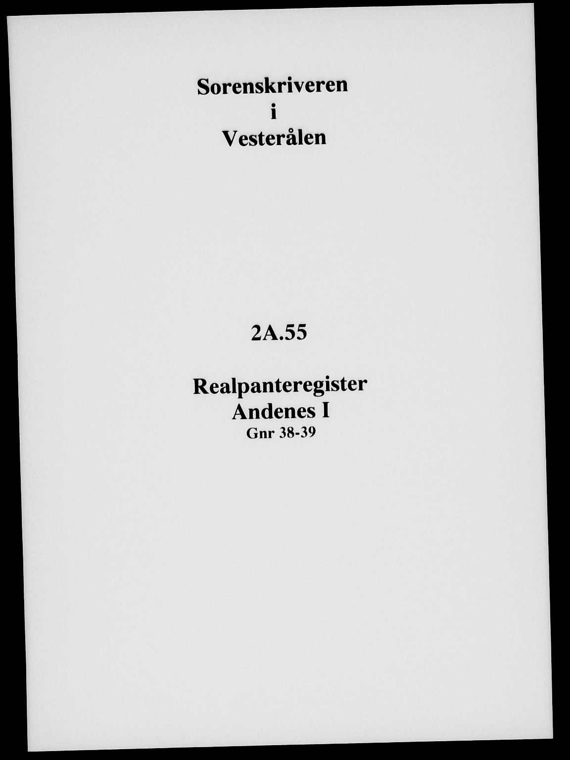 Vesterålen sorenskriveri, SAT/A-4180/1/2/2A/L0055: Panteregister nr. 55