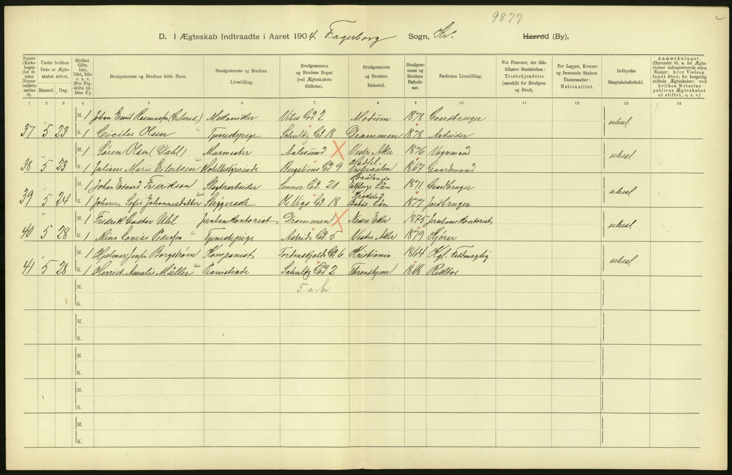 Statistisk sentralbyrå, Sosiodemografiske emner, Befolkning, AV/RA-S-2228/D/Df/Dfa/Dfab/L0004: Kristiania: Gifte, døde, 1904, s. 72