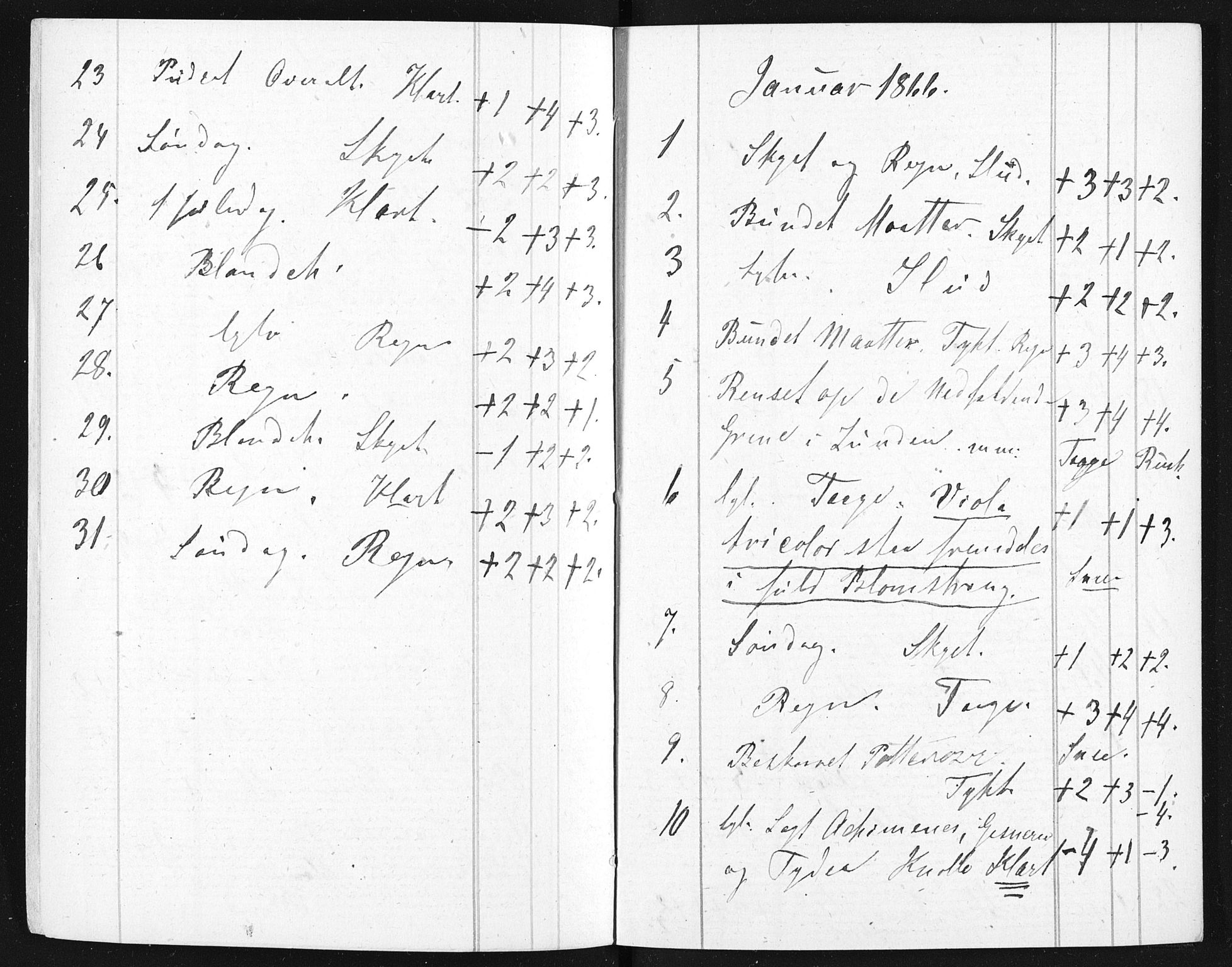 Familien Aalls privatarkiv , NESJ/NJM-005/E-00003/L0001/0003/0006: Dag- og notatbøker / Dølner dagbokpakke 001, 1865-1866