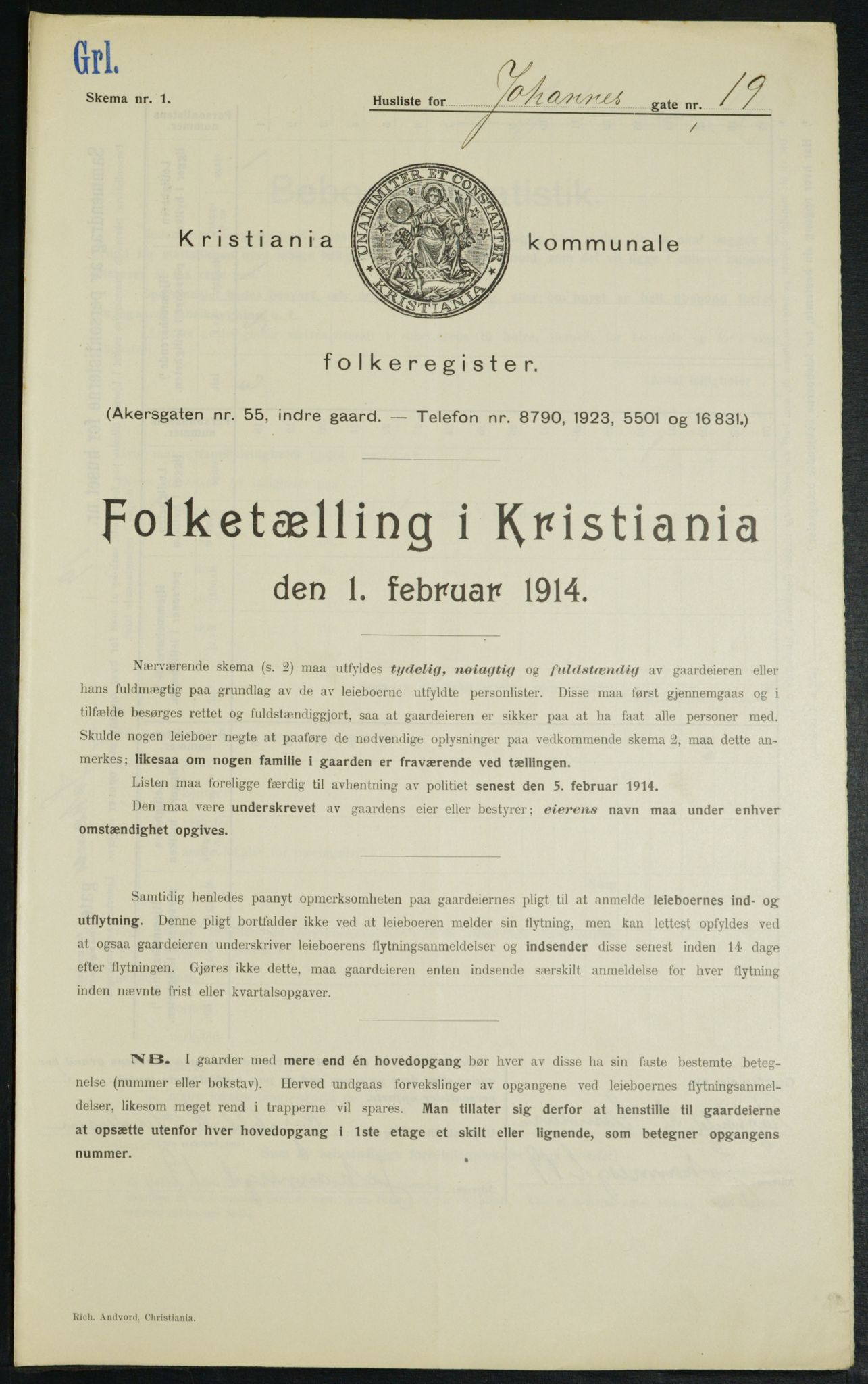 OBA, Kommunal folketelling 1.2.1914 for Kristiania, 1914, s. 47313