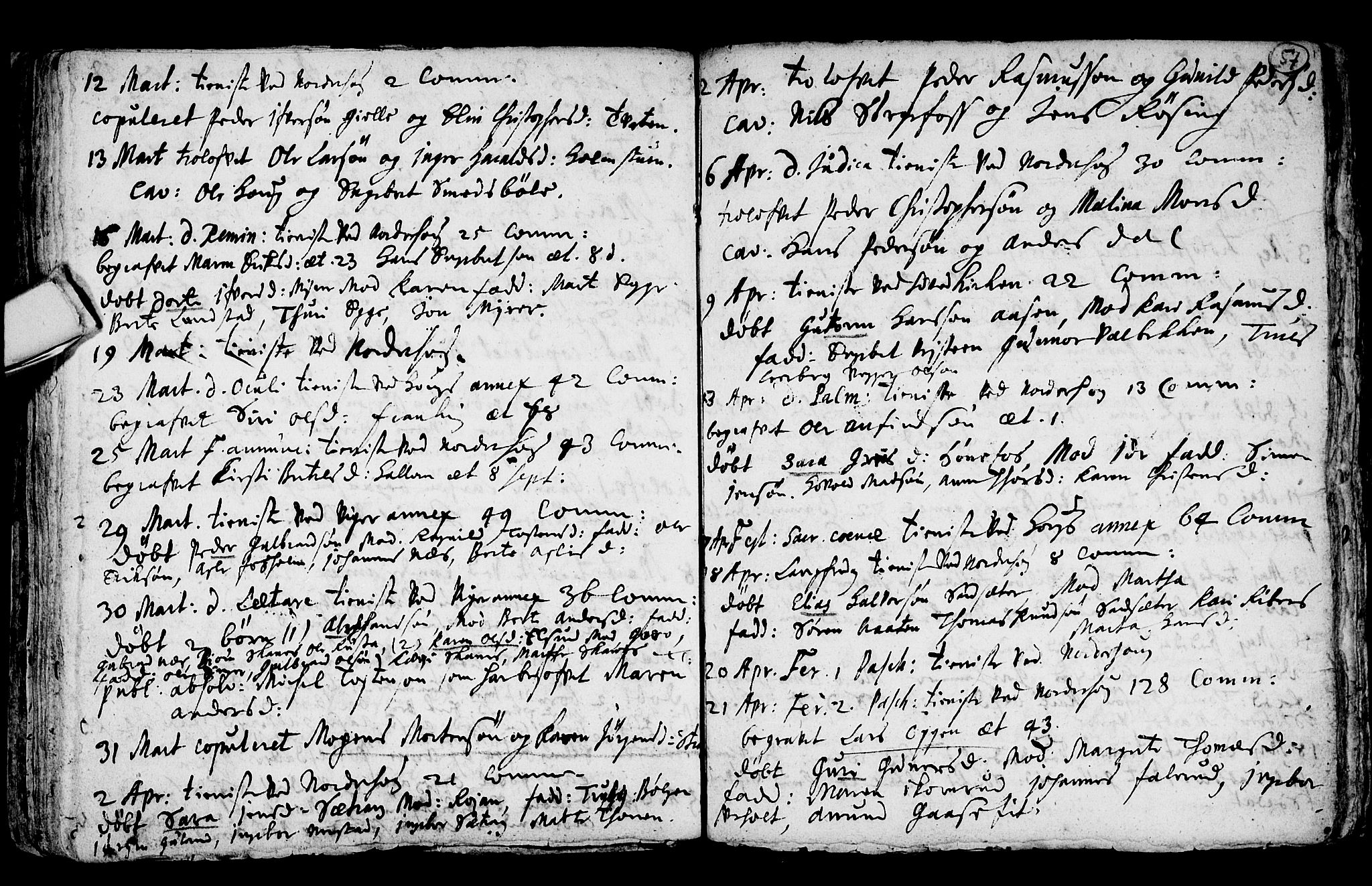 Norderhov kirkebøker, AV/SAKO-A-237/F/Fa/L0001: Ministerialbok nr. 1, 1704-1716, s. 57