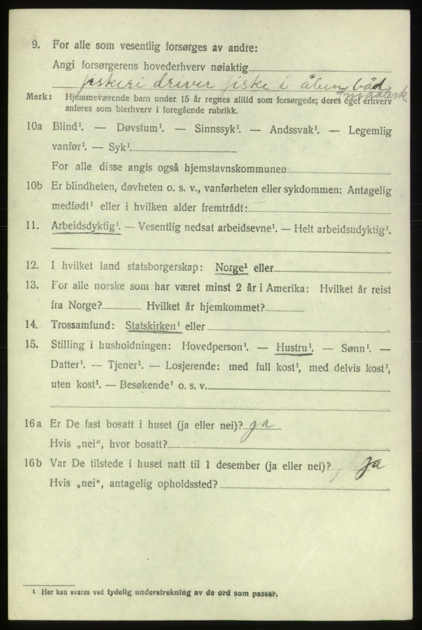 SAB, Folketelling 1920 for 1220 Bremnes herred, 1920, s. 1785