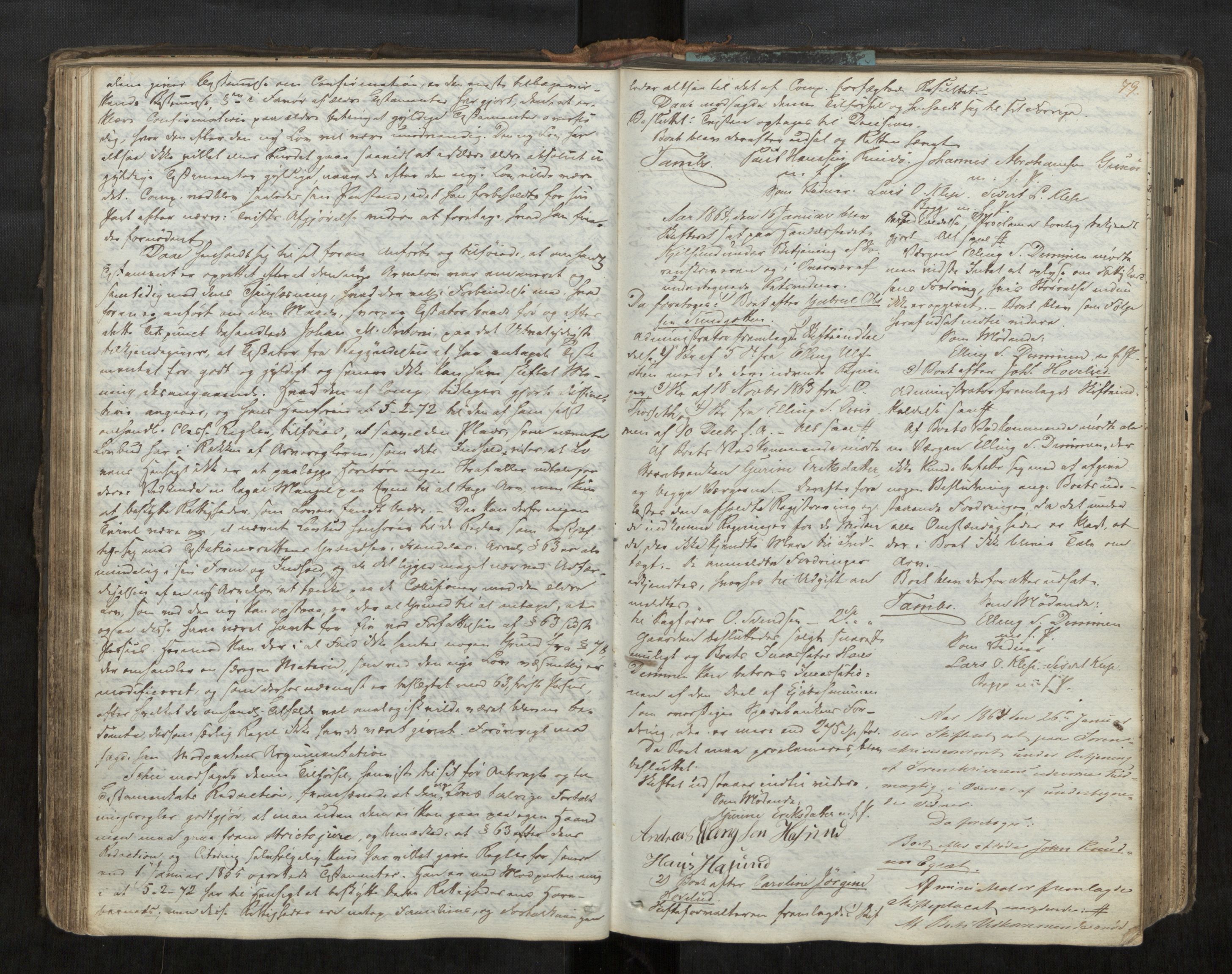 Søre Sunnmøre sorenskriveri, AV/SAT-A-4122/1/3/3B/L0003: Skiftebehandlings- / Skifteforhandlingsprotokollar, 1861-1876, s. 79