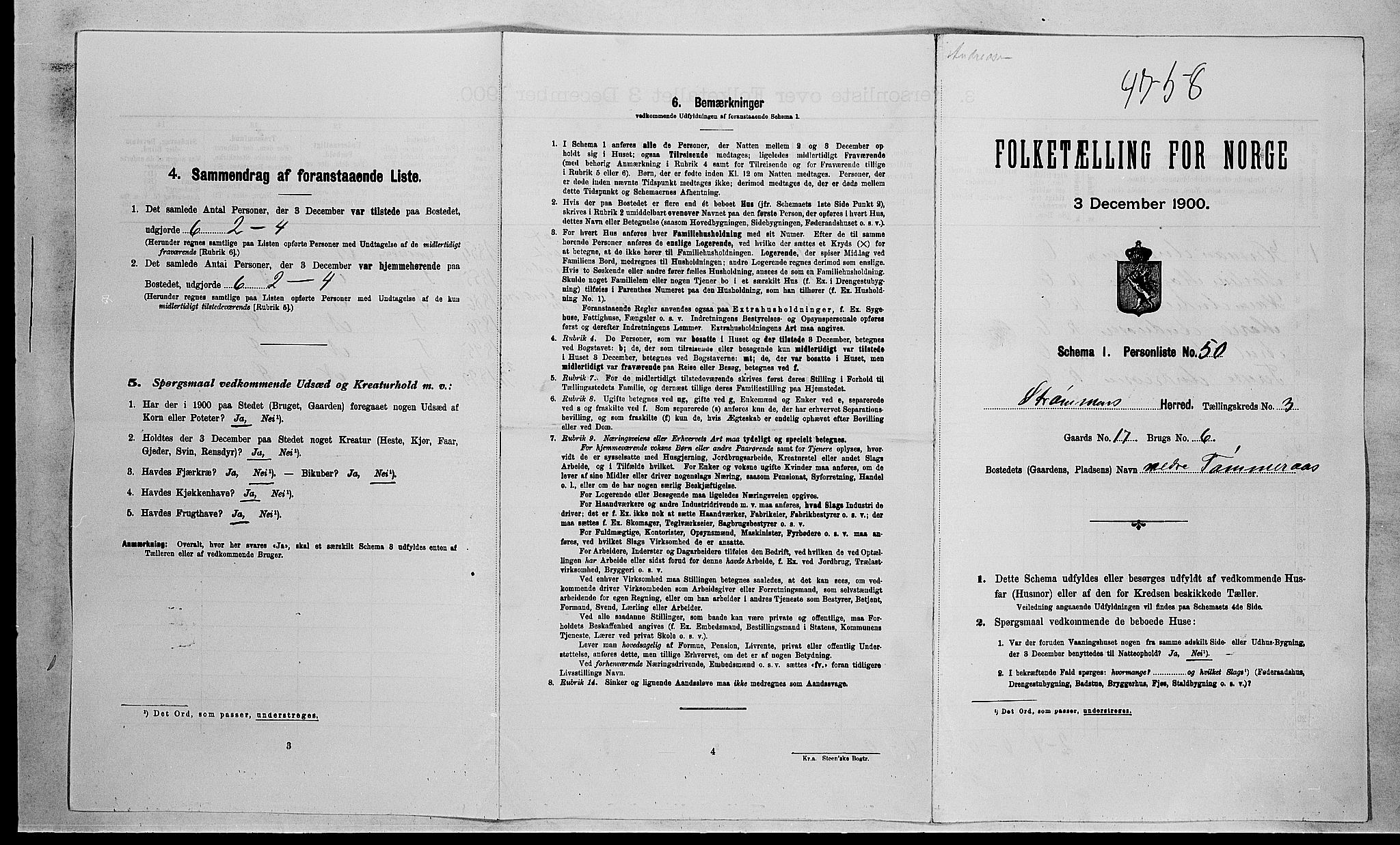 RA, Folketelling 1900 for 0711 Strømm herred, 1900, s. 317