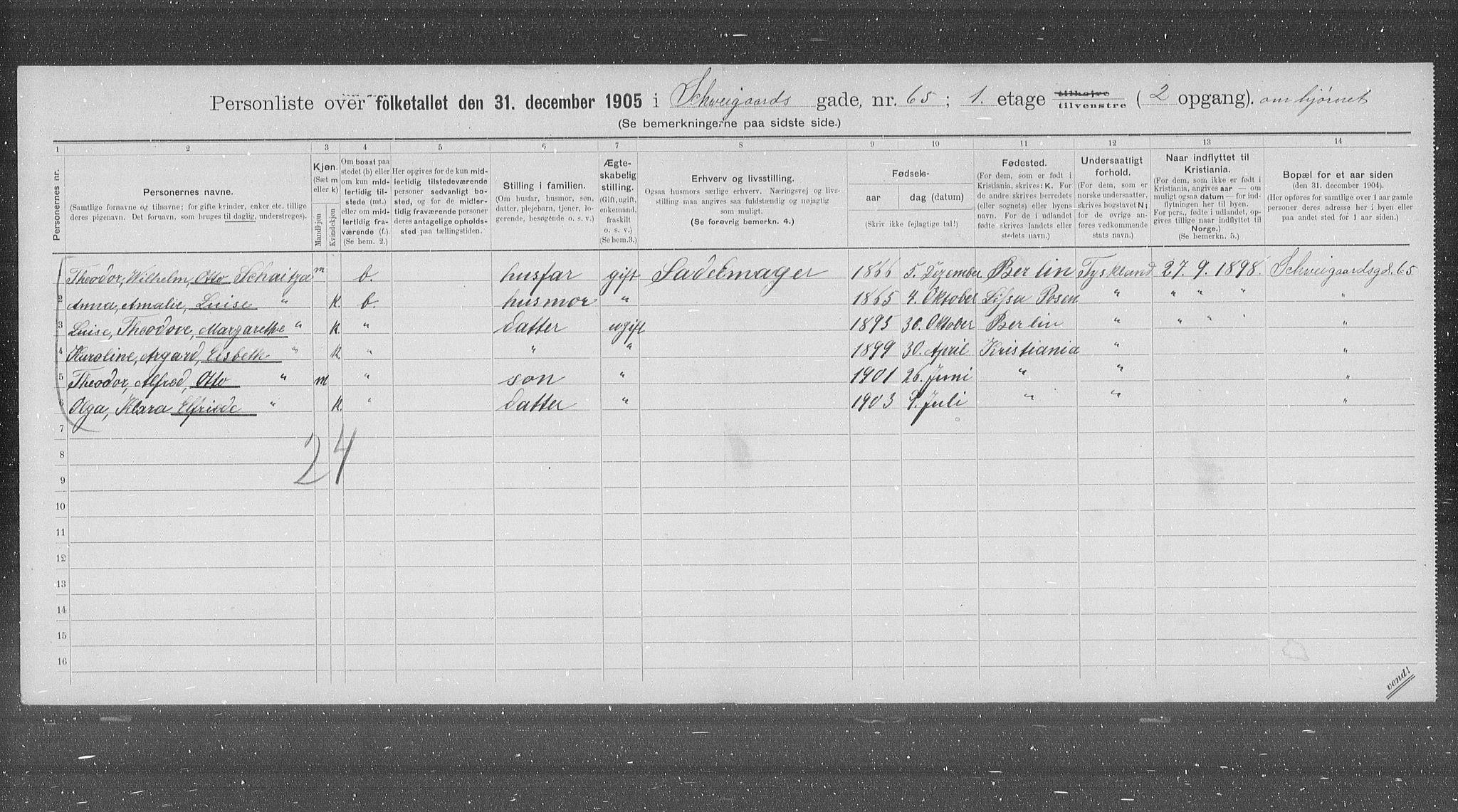 OBA, Kommunal folketelling 31.12.1905 for Kristiania kjøpstad, 1905, s. 48020