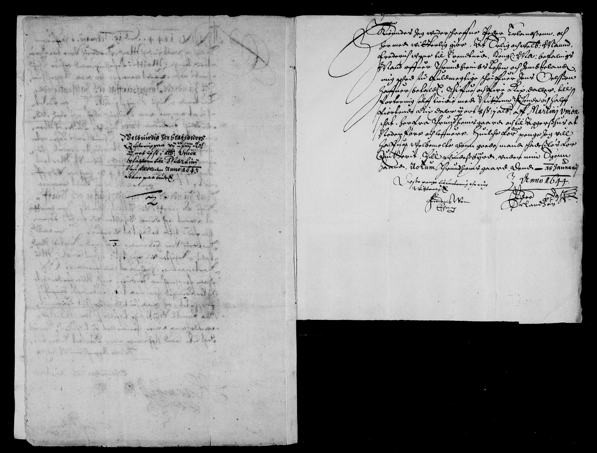 Rentekammeret inntil 1814, Reviderte regnskaper, Lensregnskaper, RA/EA-5023/R/Rb/Rbw/L0078: Trondheim len, 1643-1644