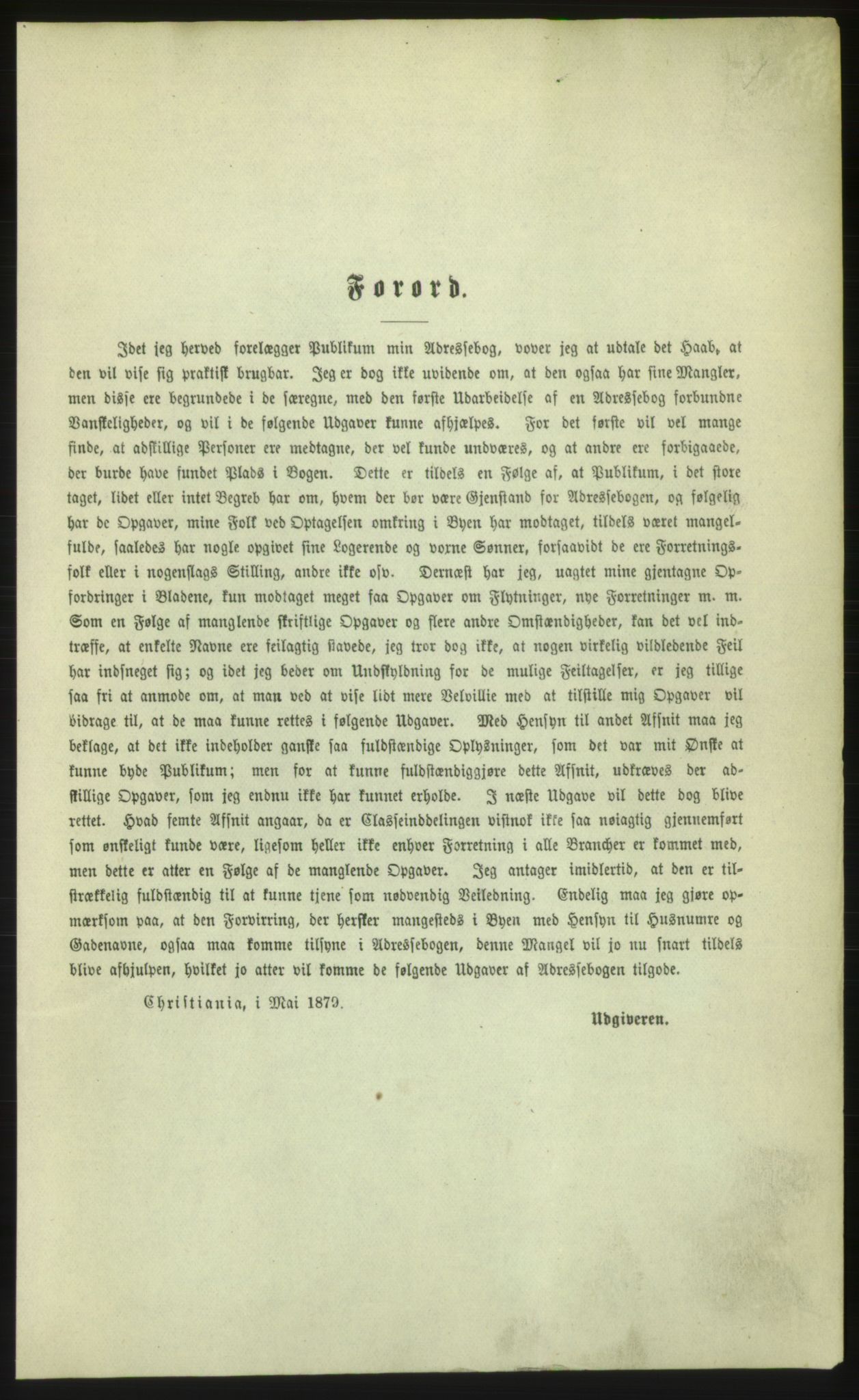 Kristiania/Oslo adressebok, PUBL/-, 1879