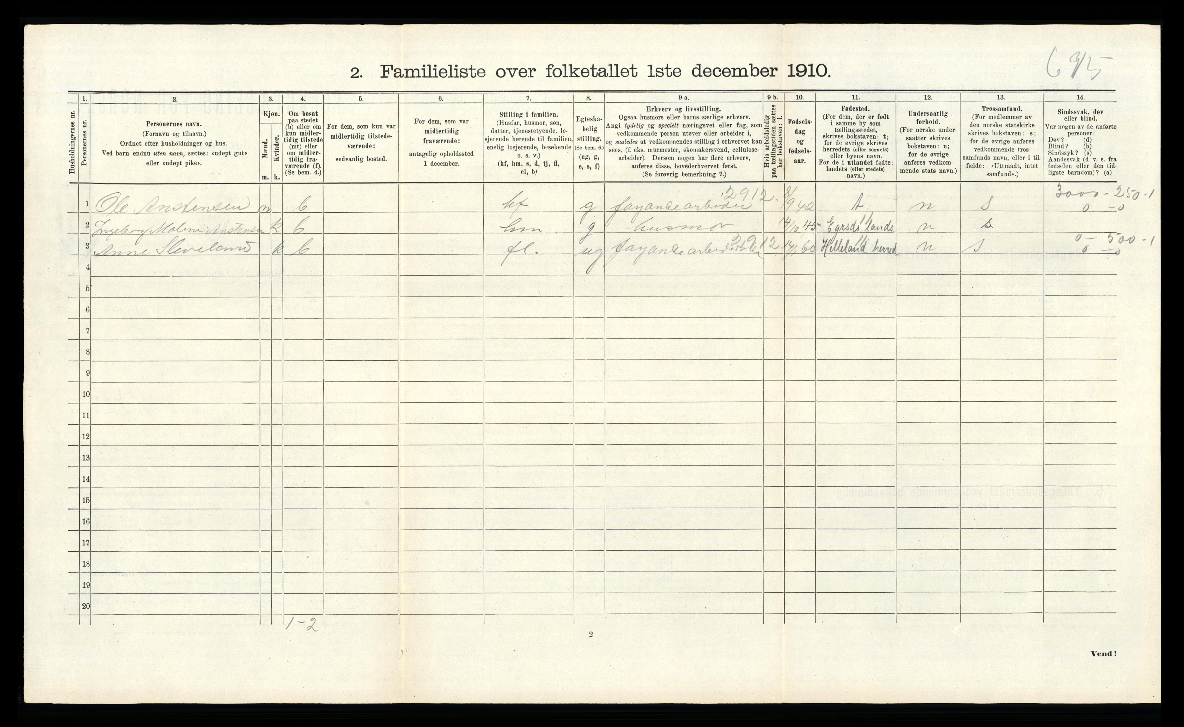 RA, Folketelling 1910 for 1101 Egersund ladested, 1910, s. 2214