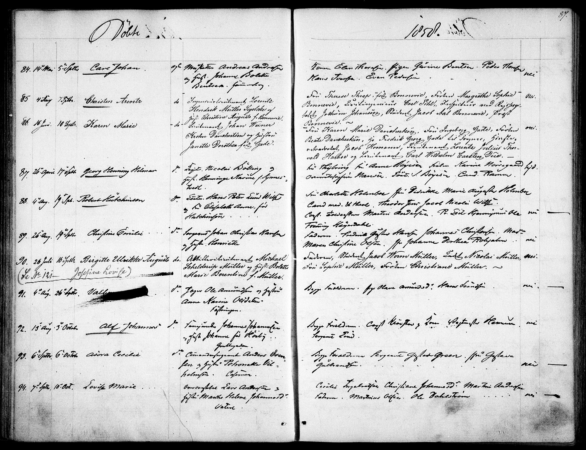 Garnisonsmenigheten Kirkebøker, AV/SAO-A-10846/F/Fa/L0009: Ministerialbok nr. 9, 1842-1859, s. 87