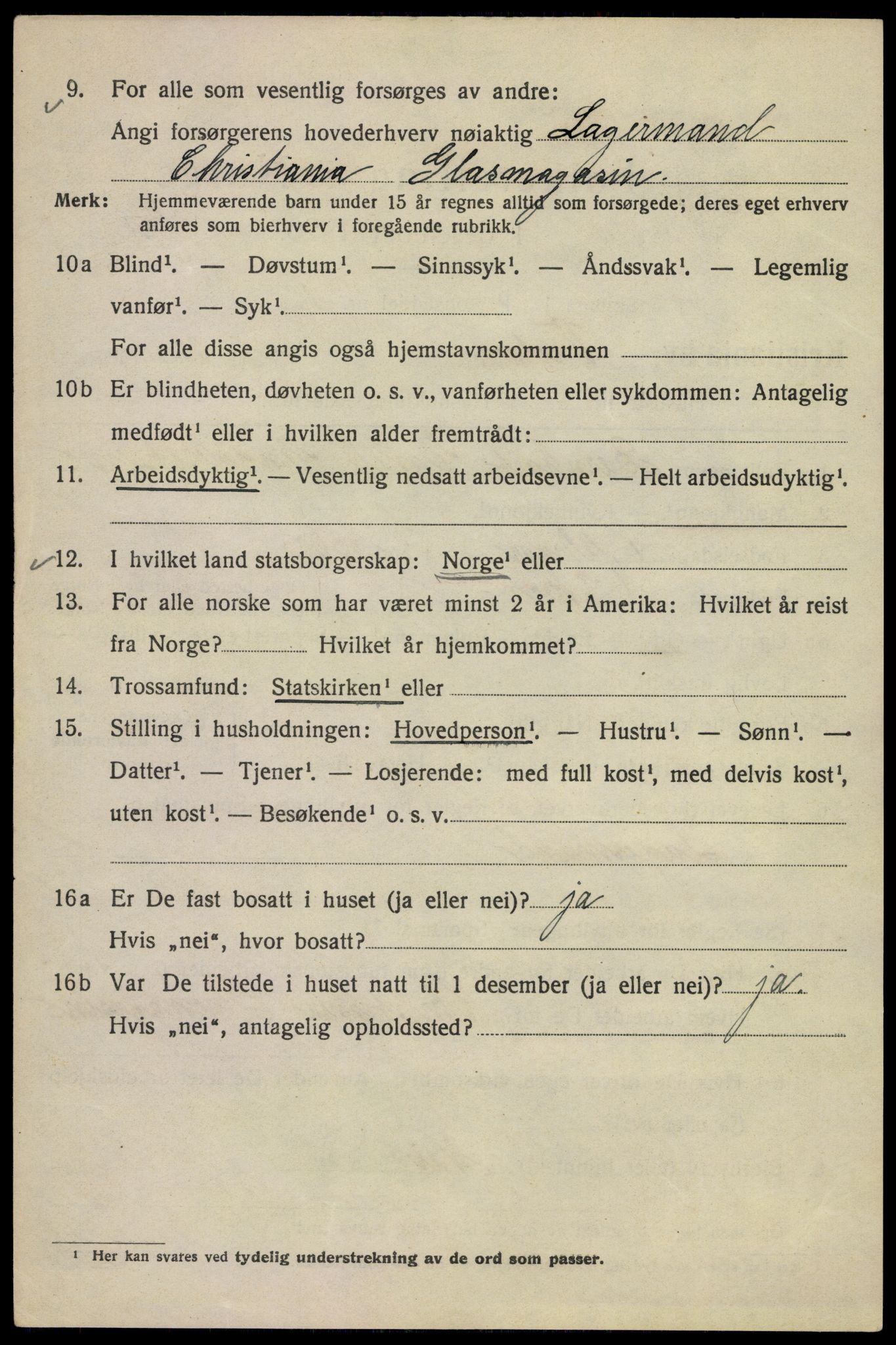 SAO, Folketelling 1920 for 0301 Kristiania kjøpstad, 1920, s. 636226