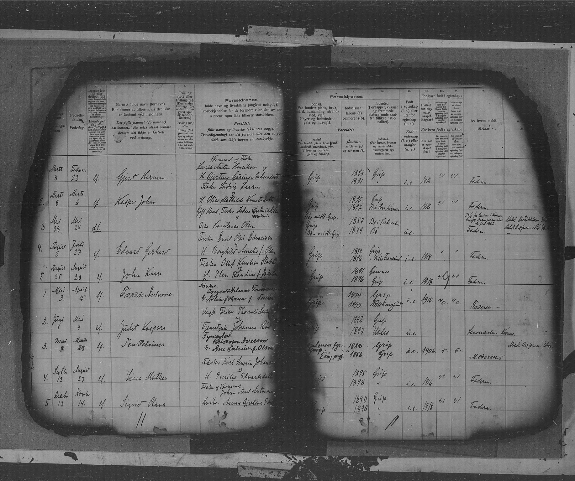 Kristiansund sokneprestkontor, AV/SAT-A-1068/1/II/II4: Fødselsregister nr. 38, 1916-1950, s. 9