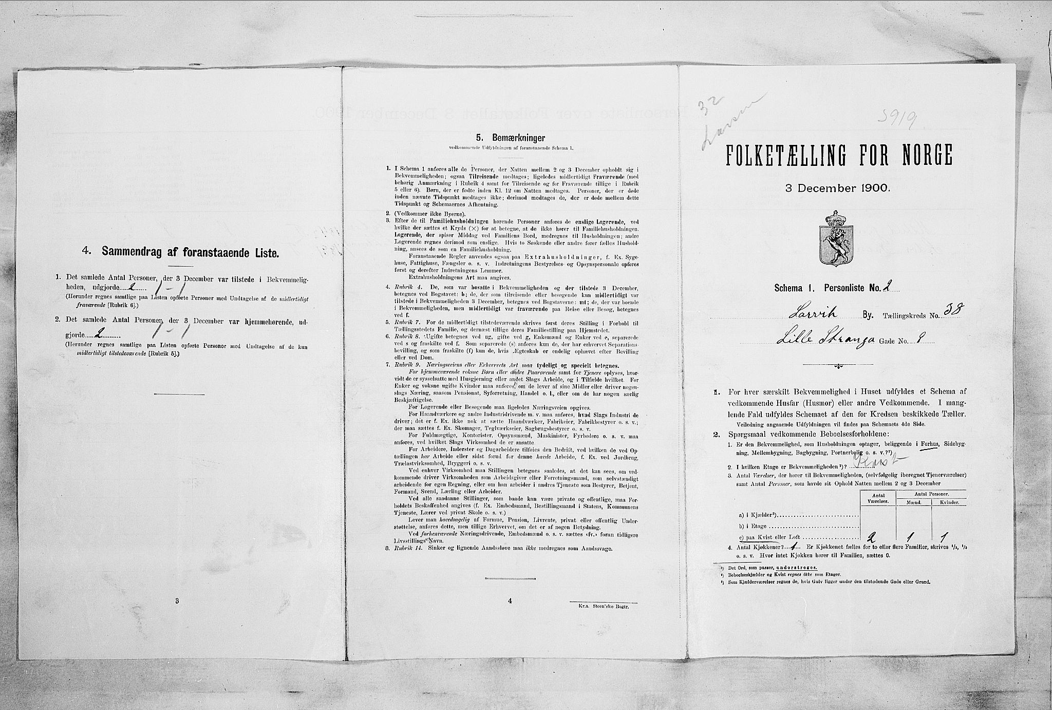 RA, Folketelling 1900 for 0707 Larvik kjøpstad, 1900, s. 5180