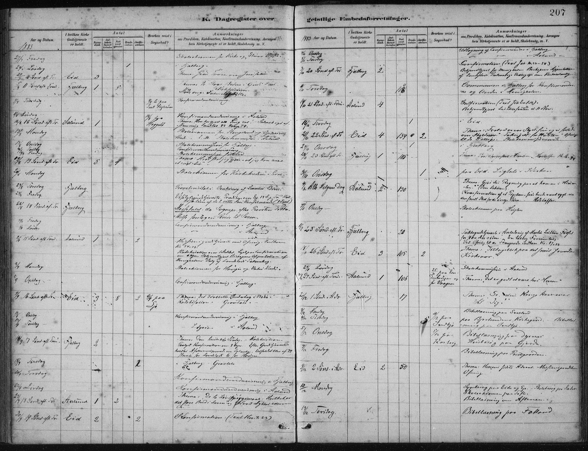 Fjelberg sokneprestembete, AV/SAB-A-75201/H/Haa: Ministerialbok nr. B  1, 1879-1919, s. 207