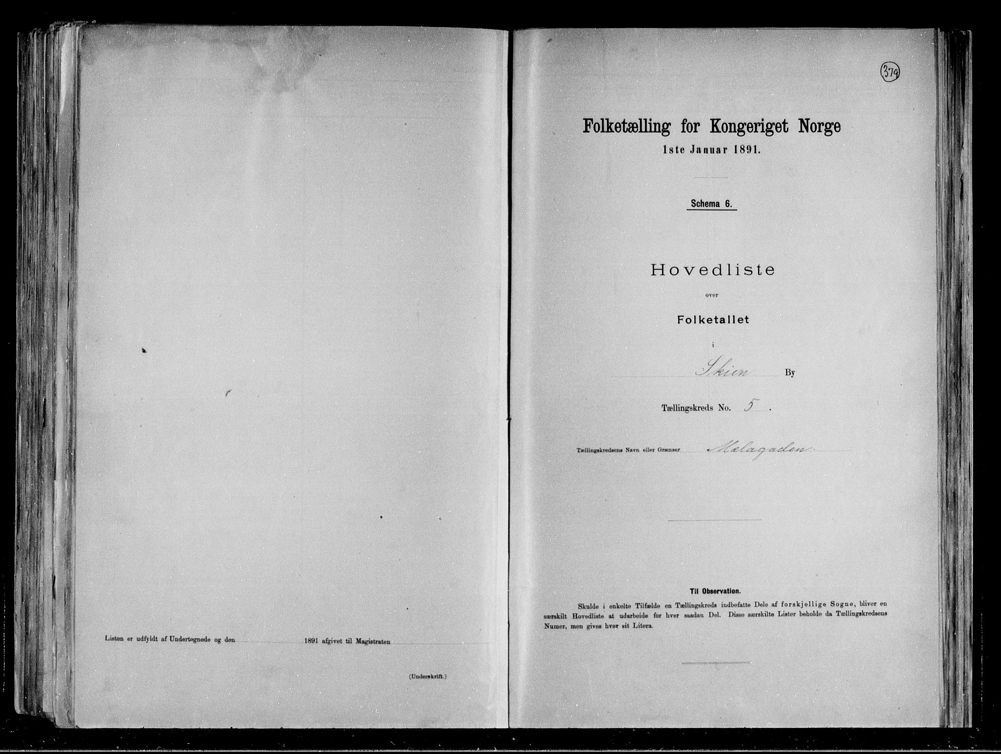 RA, Folketelling 1891 for 0806 Skien kjøpstad, 1891, s. 17