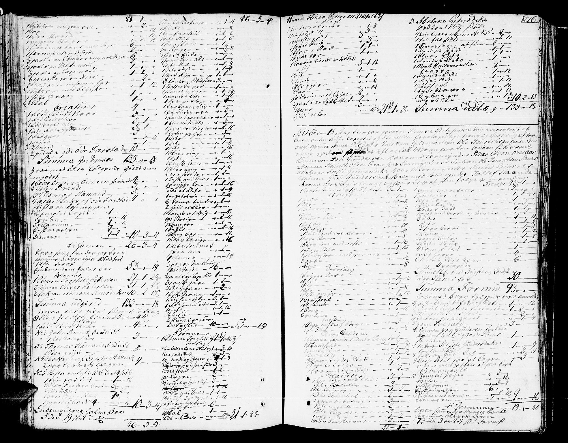 Romsdal sorenskriveri, AV/SAT-A-4149/1/3/3A/L0009: Skifteprotokoll, 1761-1773, s. 215b-216a