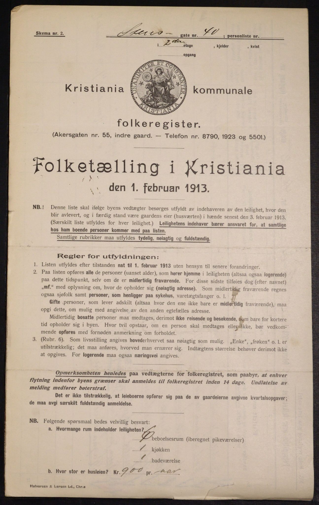 OBA, Kommunal folketelling 1.2.1913 for Kristiania, 1913, s. 102340