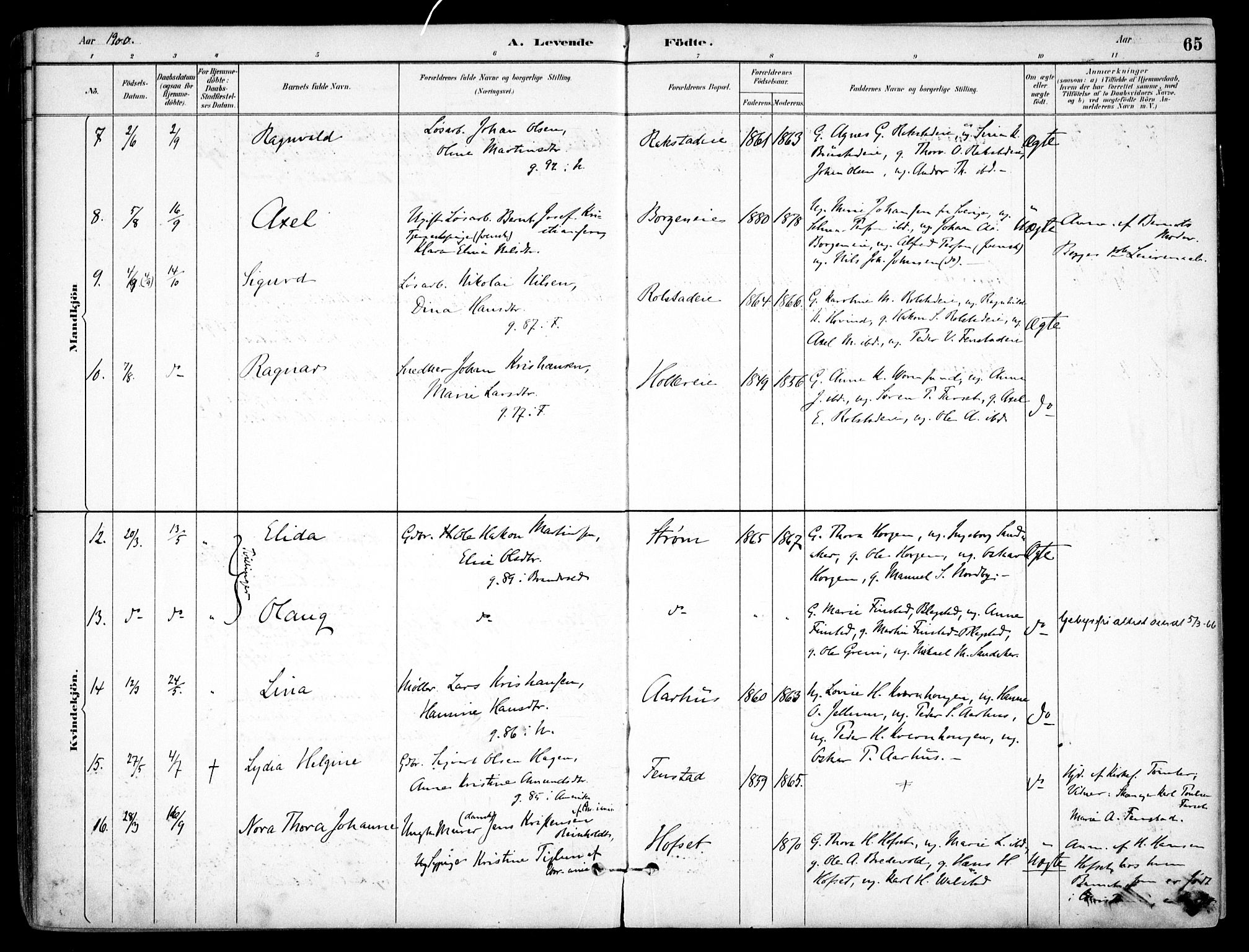 Nes prestekontor Kirkebøker, AV/SAO-A-10410/F/Fb/L0002: Ministerialbok nr. II 2, 1883-1918, s. 65