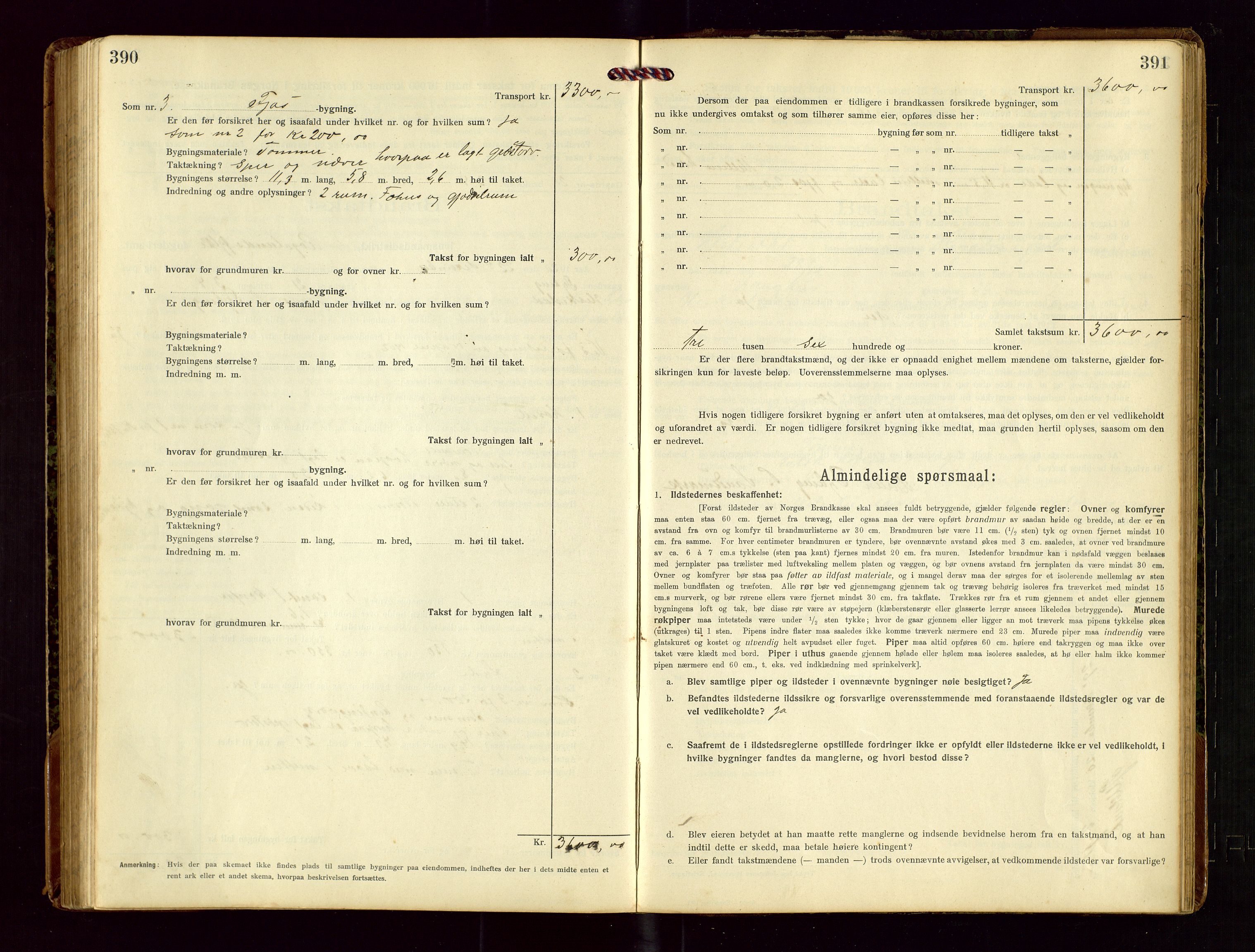 Heskestad lensmannskontor, AV/SAST-A-100304/Gob/L0002: "Brandtakstprotokol", 1915-1922, s. 390-391