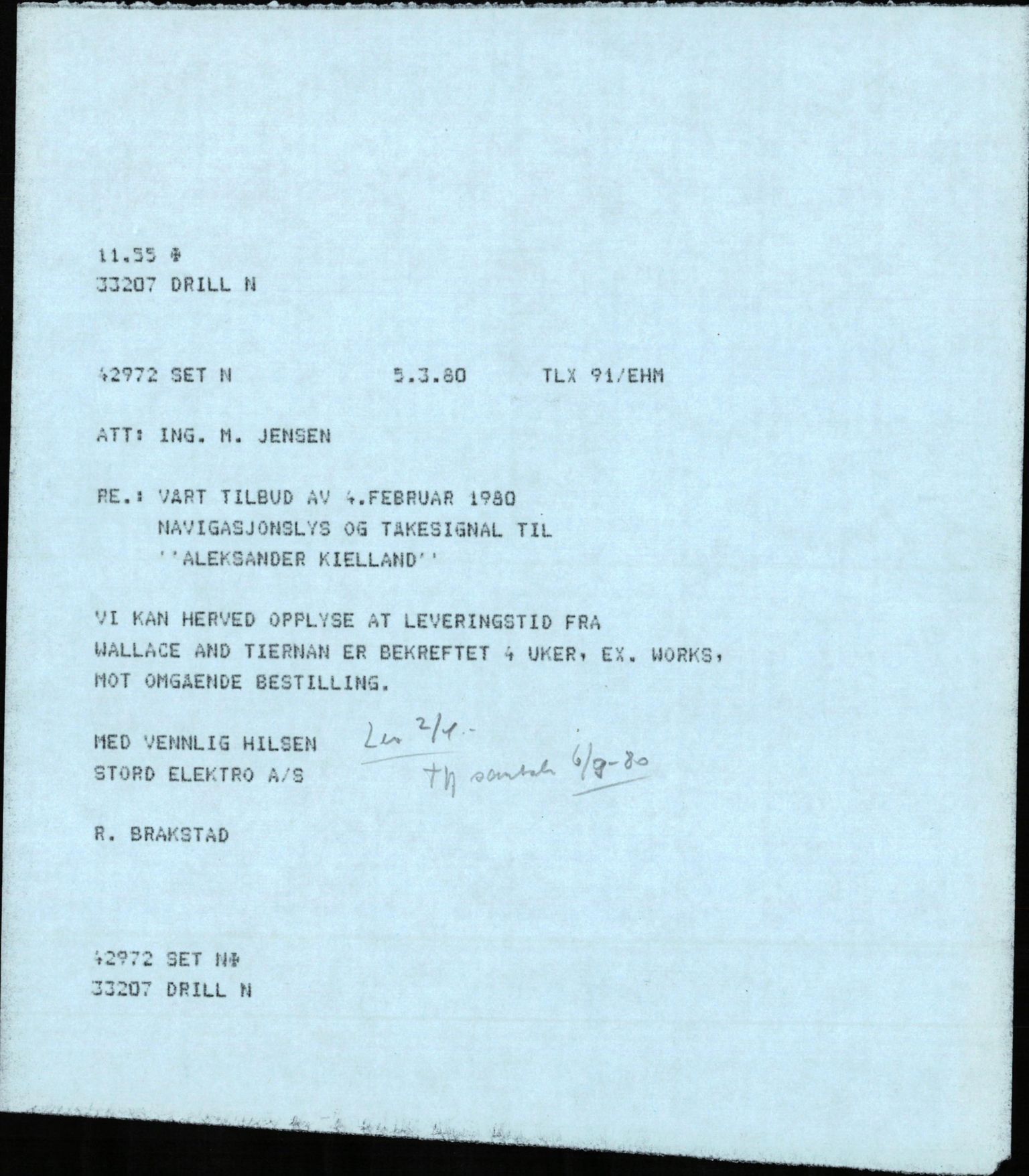 Pa 1503 - Stavanger Drilling AS, AV/SAST-A-101906/2/E/Eb/Eba/L0004: Sak og korrespondanse, 1976-1980