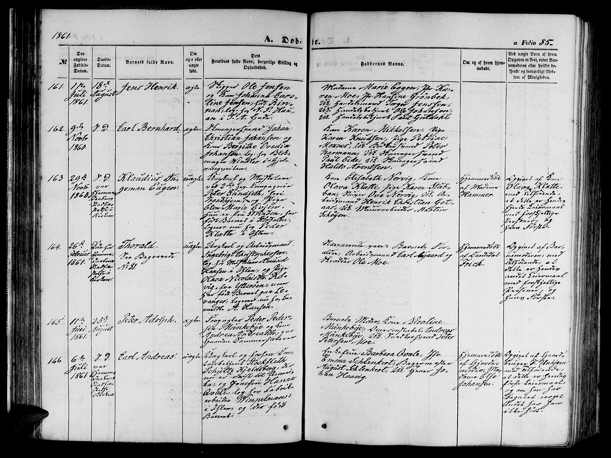 Ministerialprotokoller, klokkerbøker og fødselsregistre - Sør-Trøndelag, AV/SAT-A-1456/602/L0139: Klokkerbok nr. 602C07, 1859-1864, s. 85