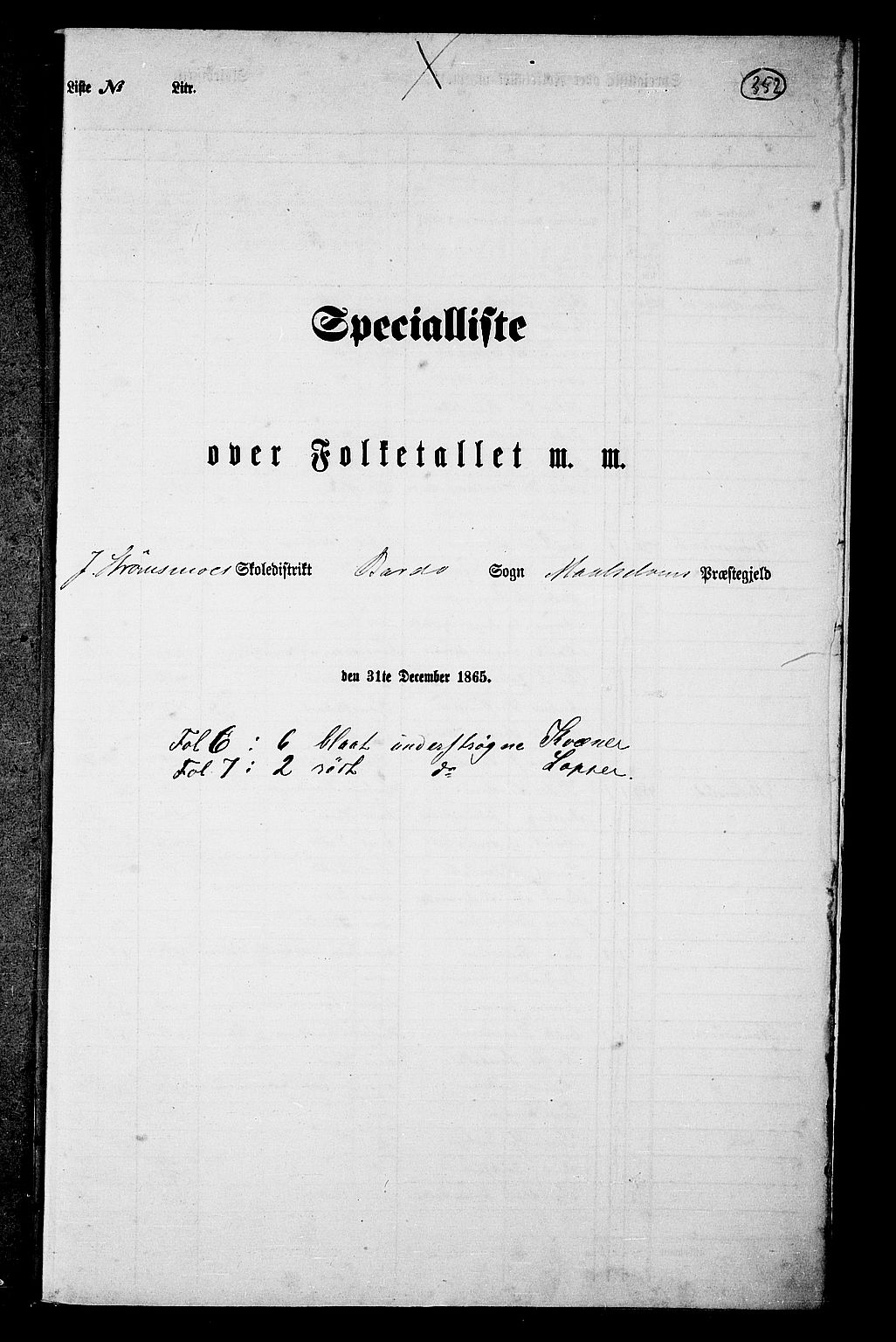 RA, Folketelling 1865 for 1924P Målselv prestegjeld, 1865, s. 164