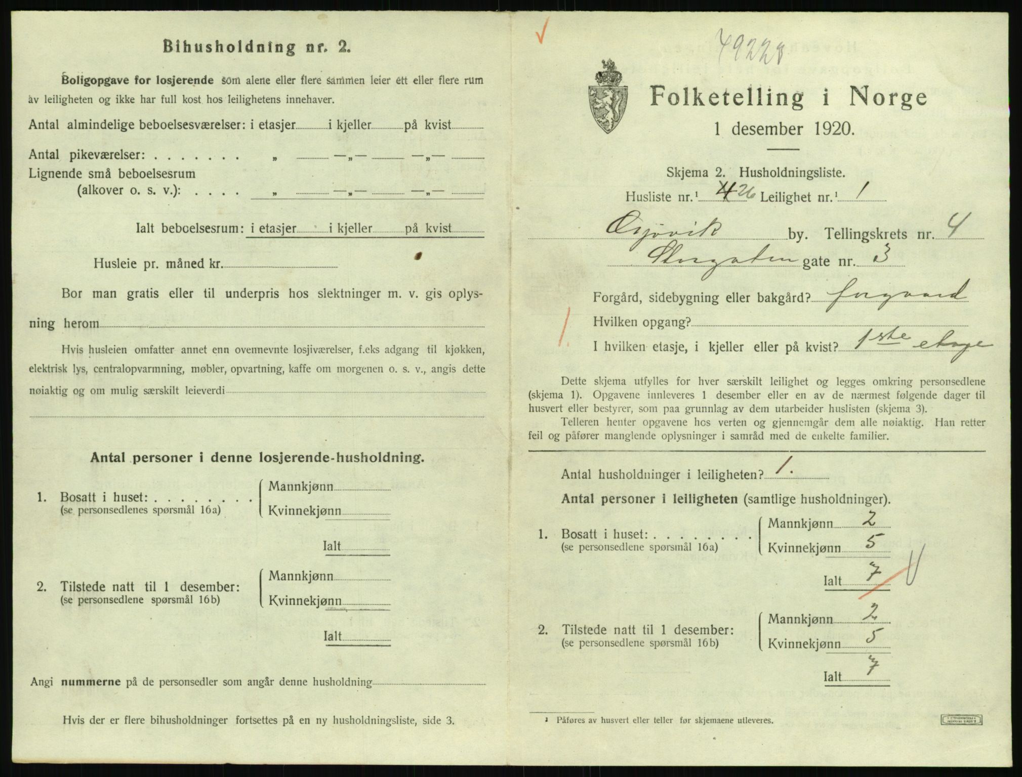 SAH, Folketelling 1920 for 0502 Gjøvik kjøpstad, 1920, s. 1984
