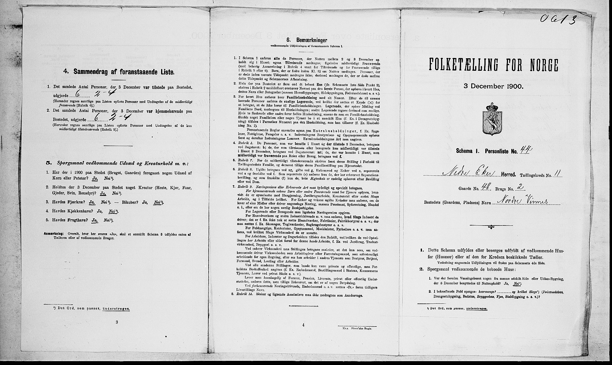 RA, Folketelling 1900 for 0625 Nedre Eiker herred, 1900, s. 1474