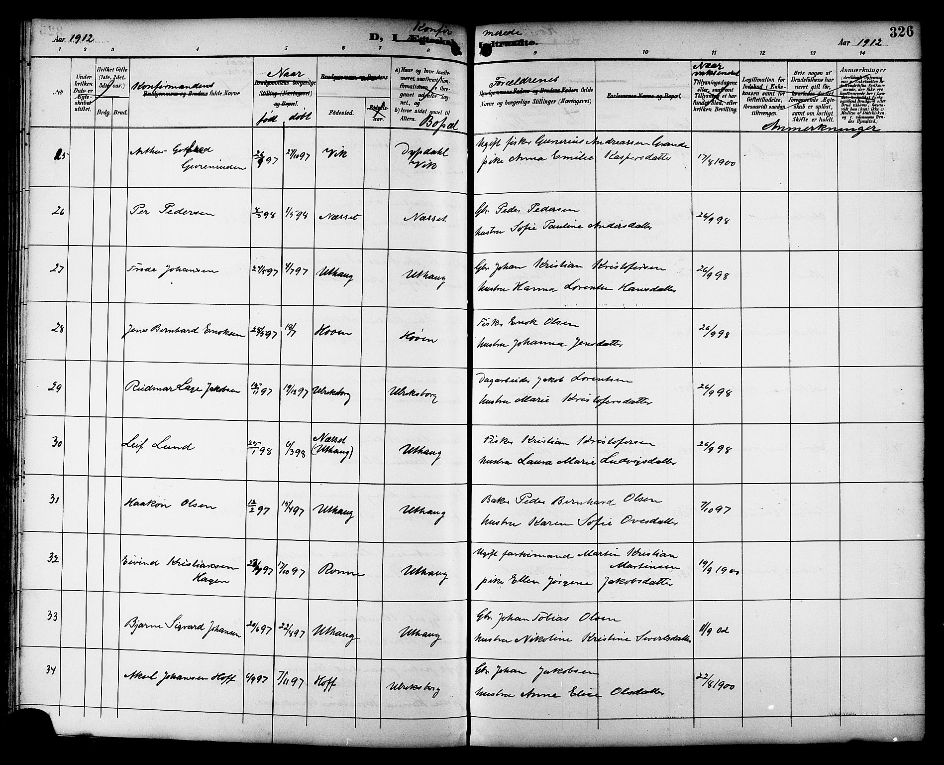 Ministerialprotokoller, klokkerbøker og fødselsregistre - Sør-Trøndelag, AV/SAT-A-1456/659/L0746: Klokkerbok nr. 659C03, 1893-1912, s. 326