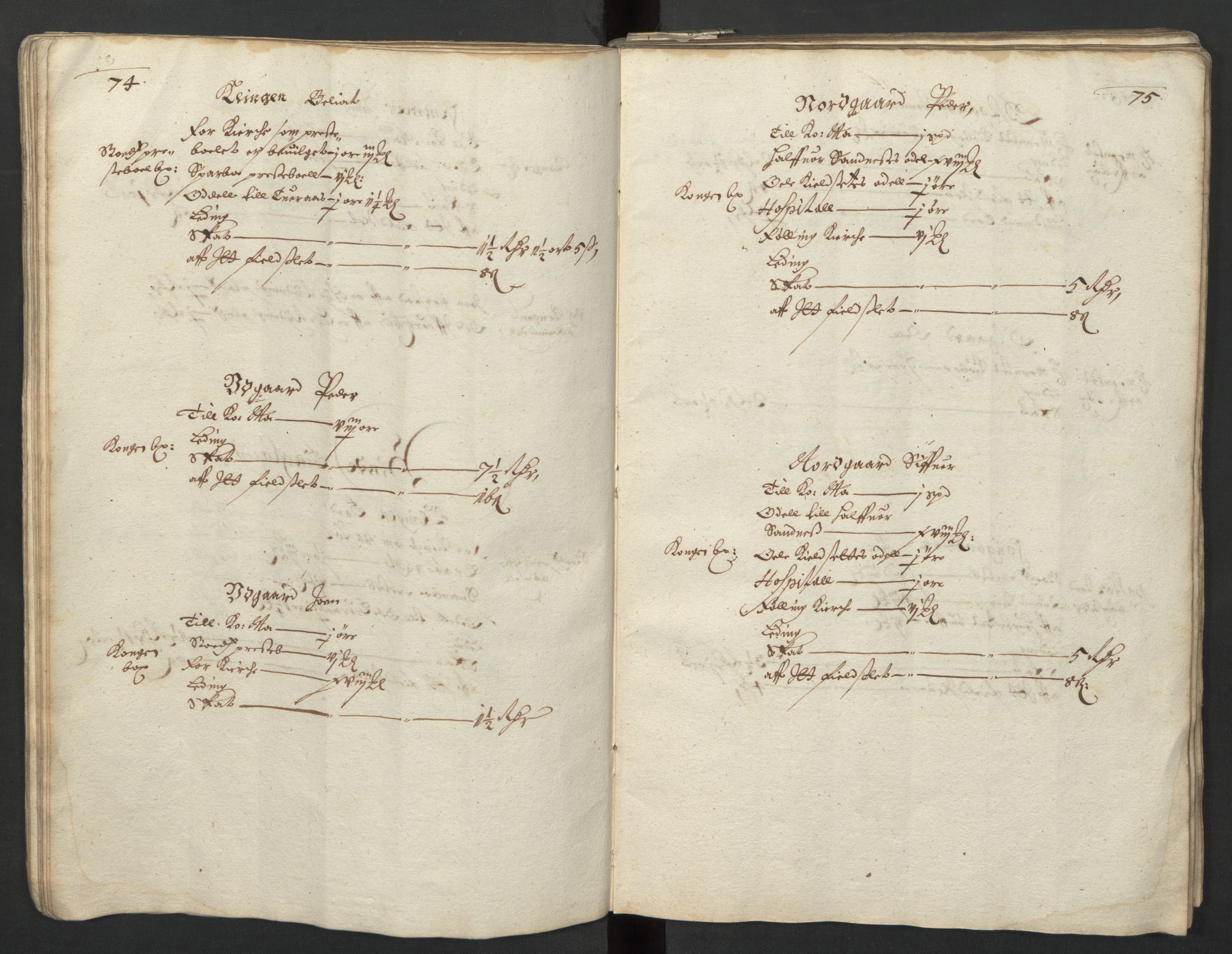 Rentekammeret inntil 1814, Realistisk ordnet avdeling, RA/EA-4070/L/L0029/0001: Trondheim lagdømme: / Alminnelig jordebok og skattemanntall - Inderøy, 1661, s. 74-75
