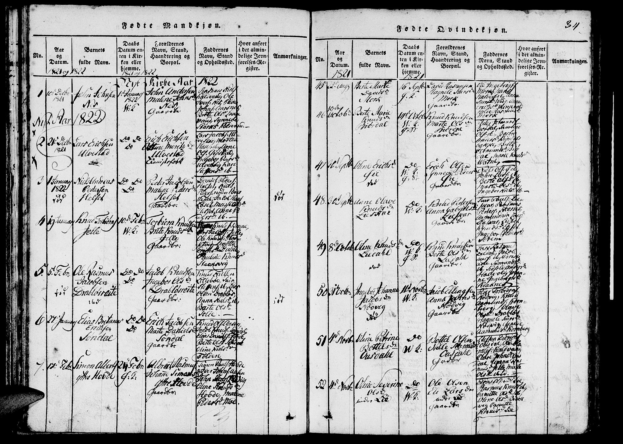 Ministerialprotokoller, klokkerbøker og fødselsregistre - Møre og Romsdal, AV/SAT-A-1454/511/L0138: Ministerialbok nr. 511A05, 1817-1832, s. 34