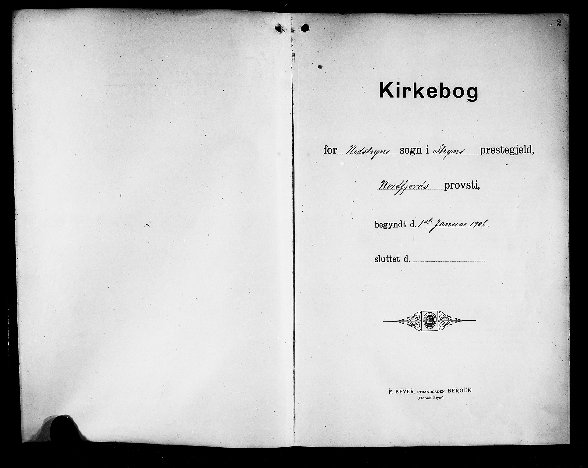 Stryn Sokneprestembete, SAB/A-82501: Klokkerbok nr. A 3, 1906-1924, s. 2
