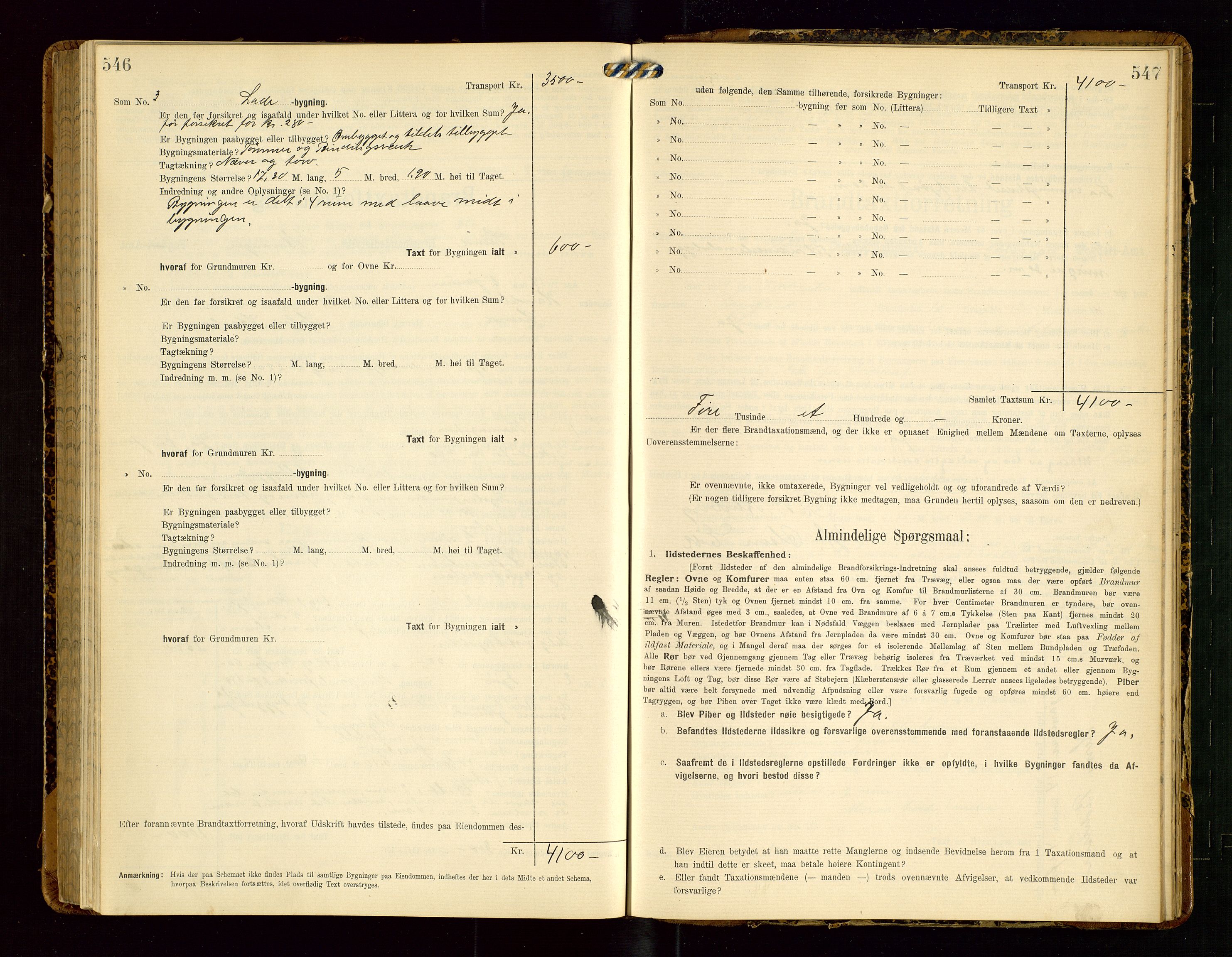 Lund lensmannskontor, SAST/A-100303/Gob/L0002: "Brandtakstprotokol", 1908-1918, s. 546-547