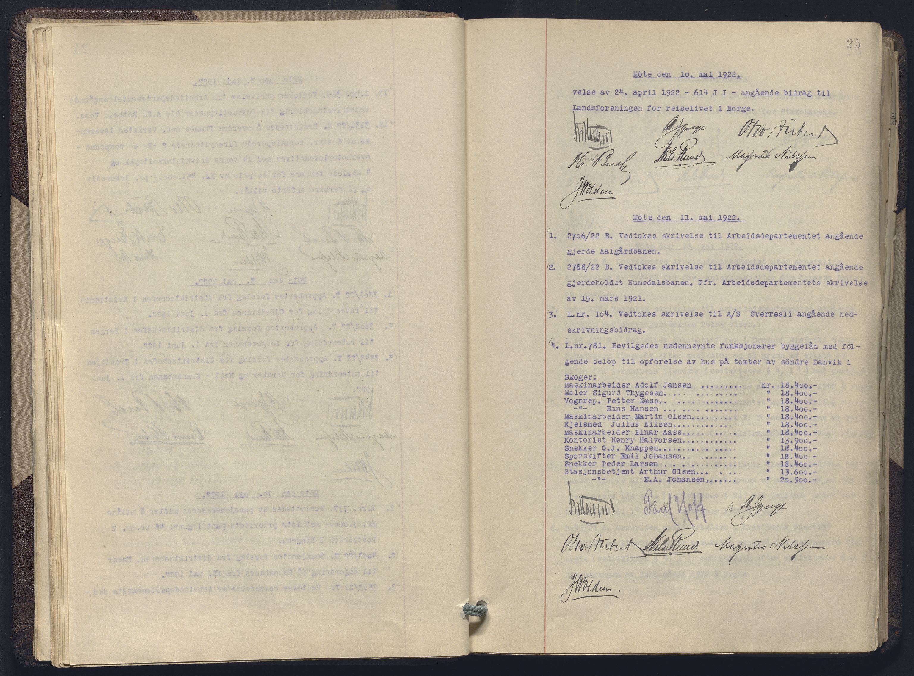 Norges statsbaner, Administrasjons- økonomi- og personalavdelingen, AV/RA-S-3412/A/Aa/L0019: Forhandlingsprotokoll, 1922-1924, s. 25