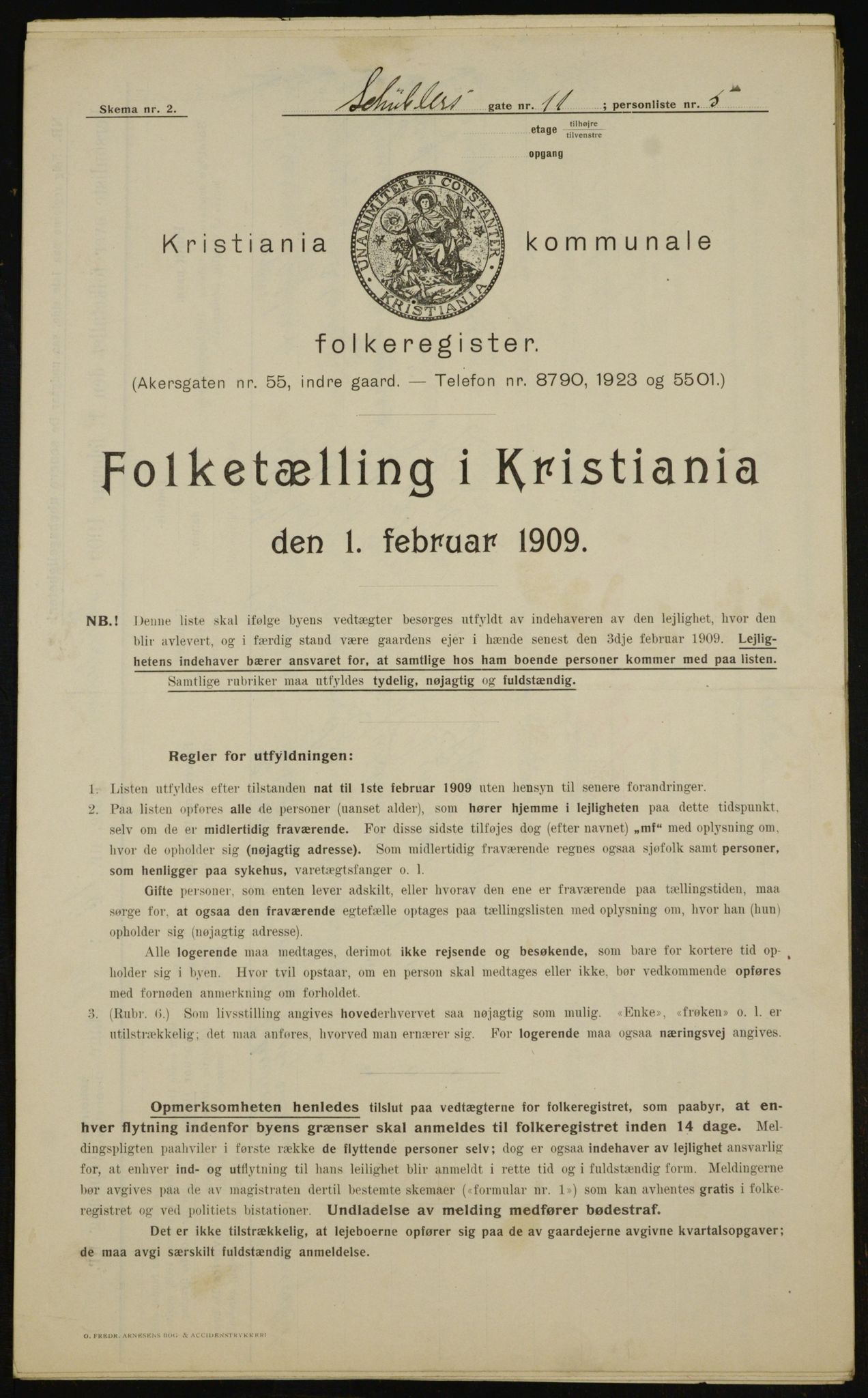 OBA, Kommunal folketelling 1.2.1909 for Kristiania kjøpstad, 1909, s. 84348