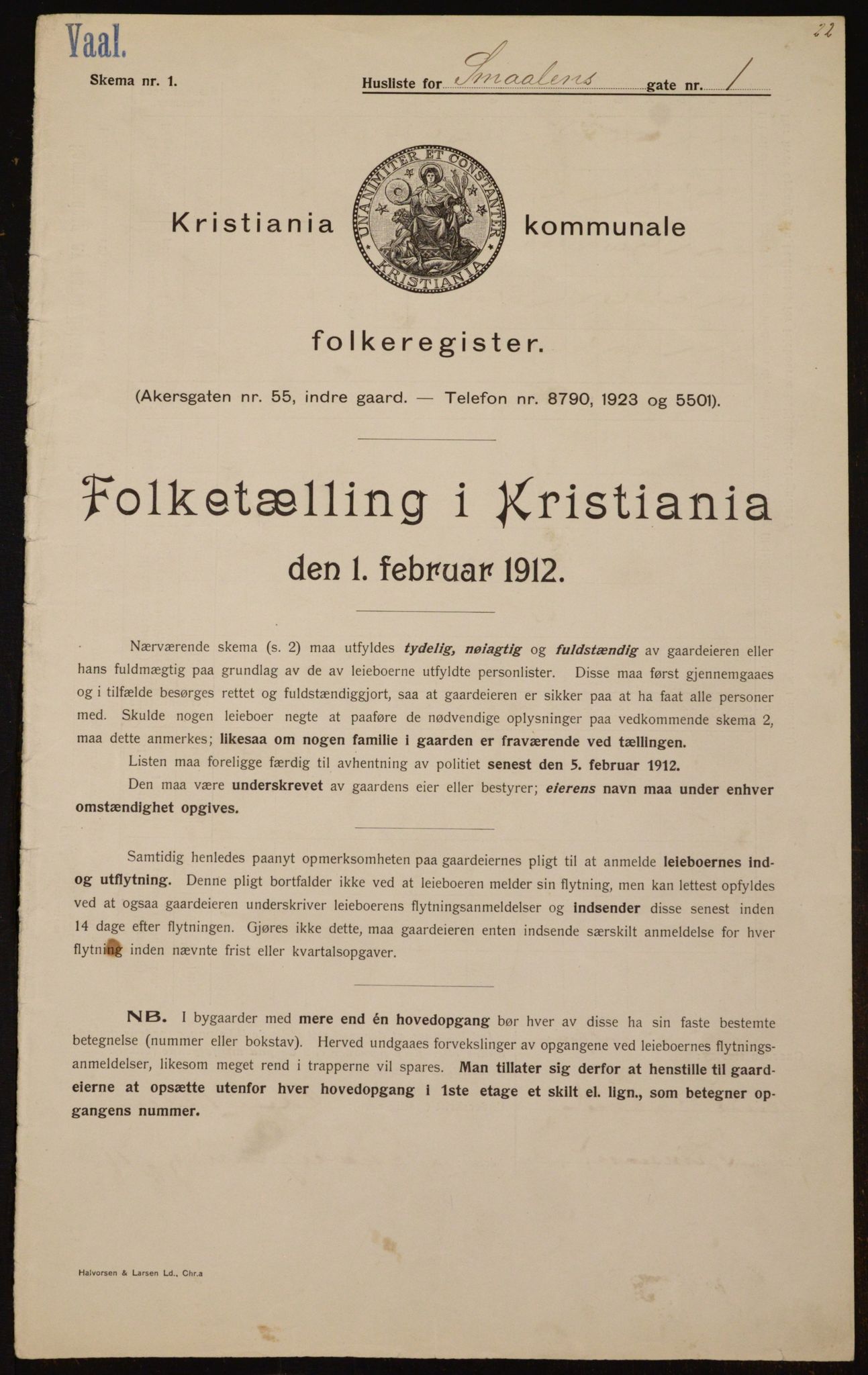 OBA, Kommunal folketelling 1.2.1912 for Kristiania, 1912, s. 97983