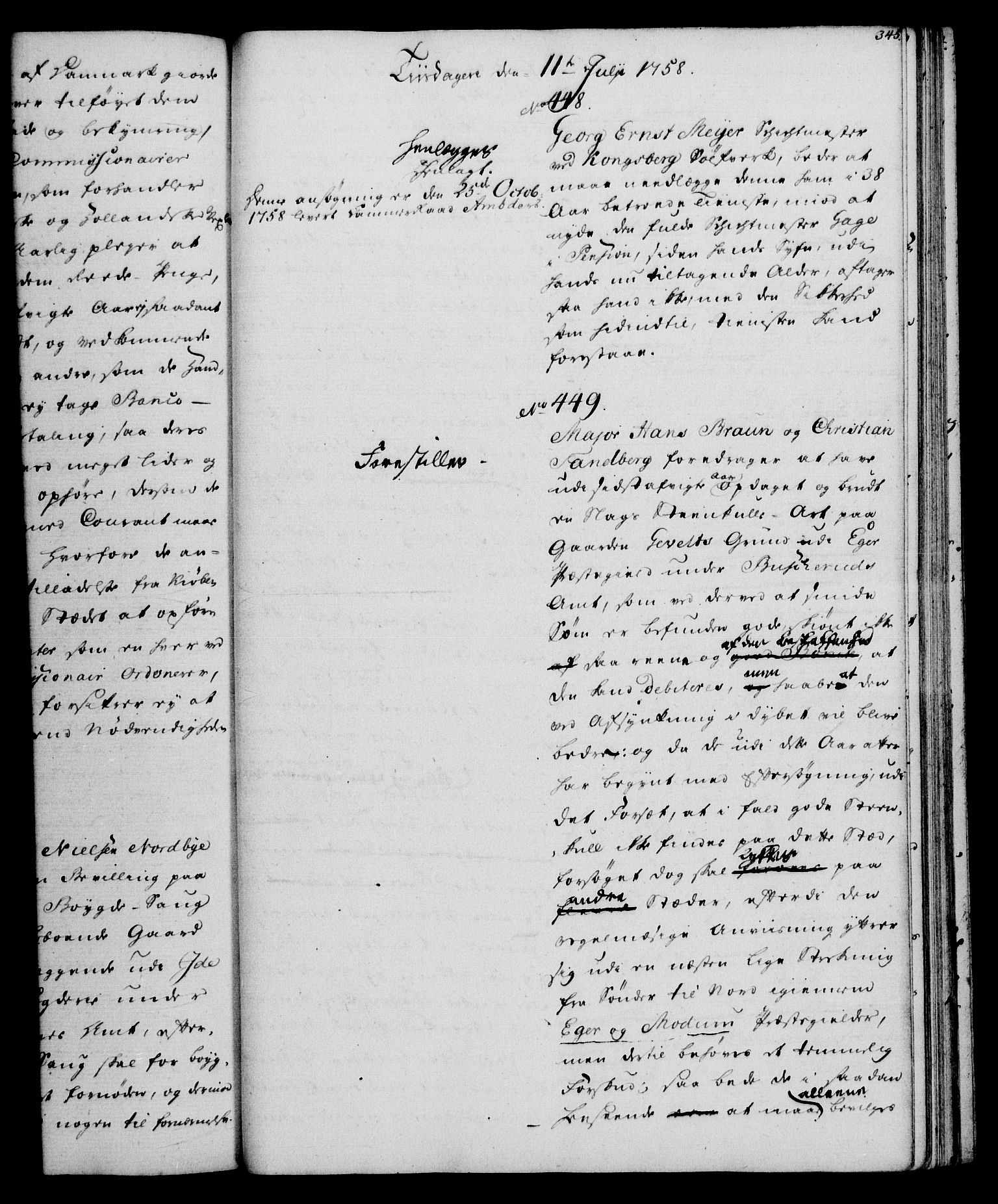 Rentekammeret, Kammerkanselliet, AV/RA-EA-3111/G/Gh/Gha/L0034: Norsk ekstraktmemorialprotokoll (merket RK 53.79), 1756-1759, s. 345