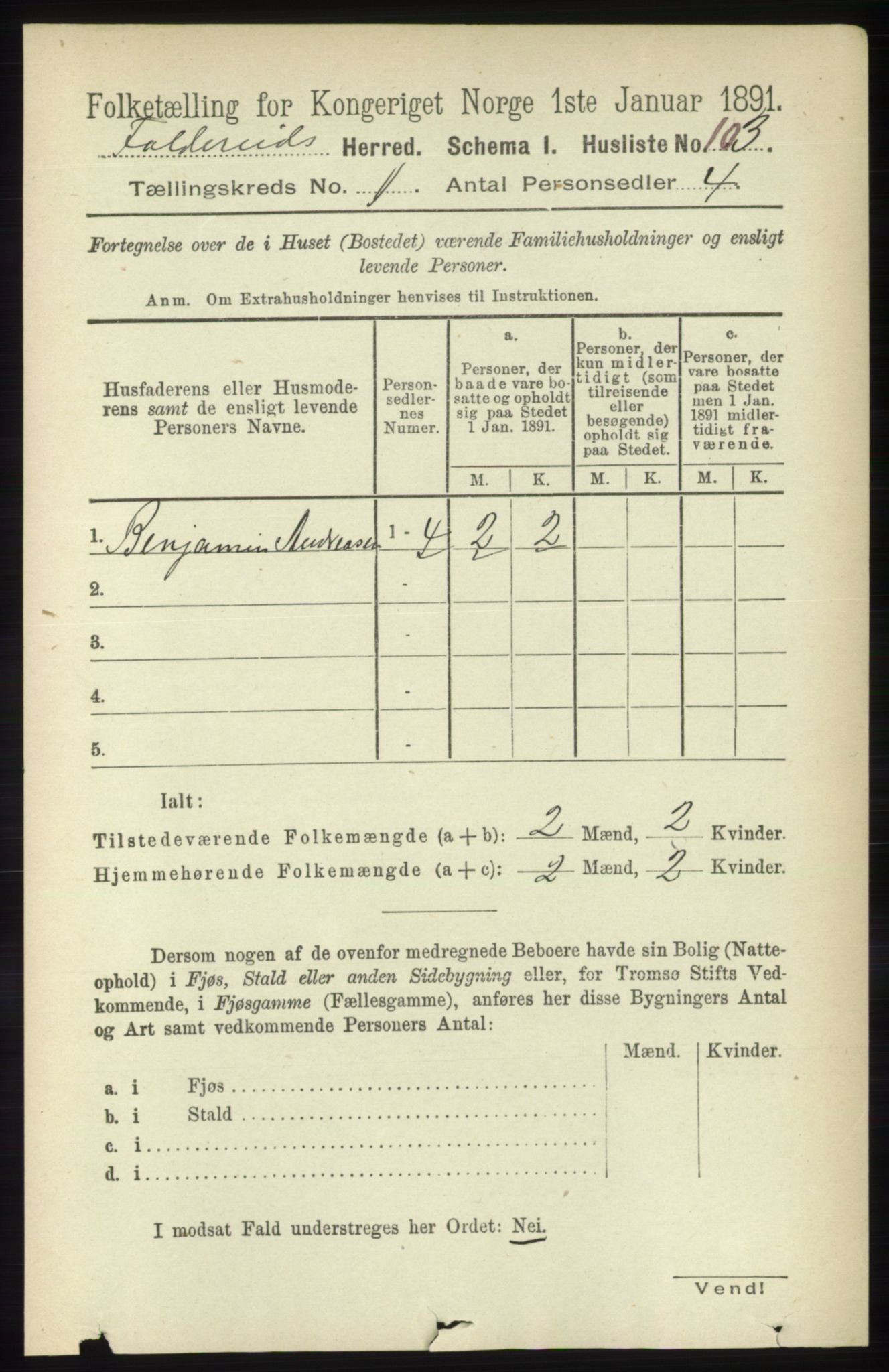 RA, Folketelling 1891 for 1753 Foldereid herred, 1891, s. 115