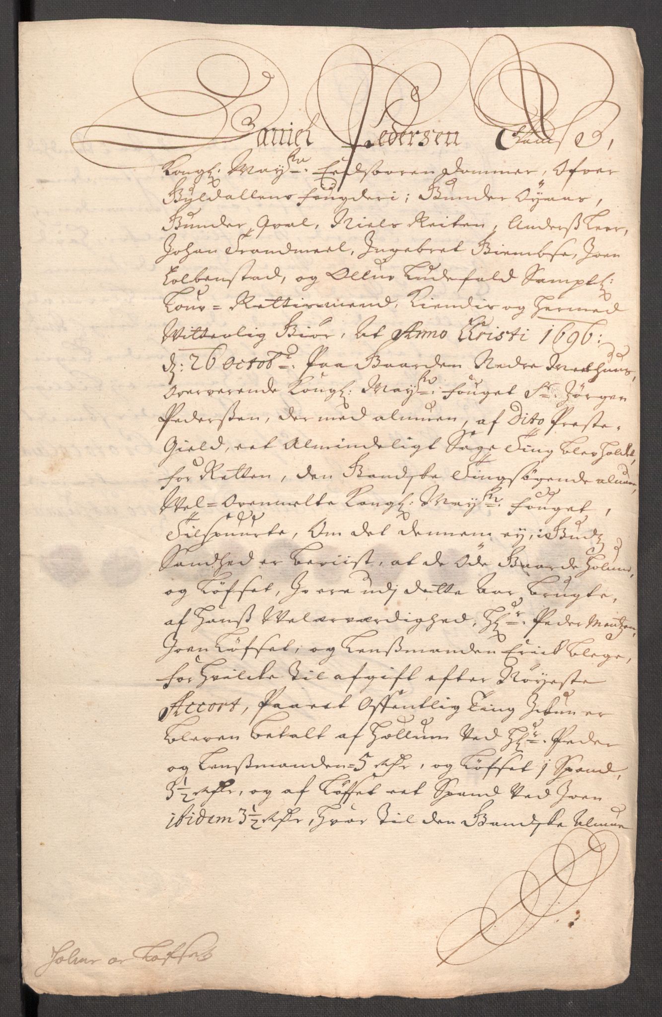 Rentekammeret inntil 1814, Reviderte regnskaper, Fogderegnskap, AV/RA-EA-4092/R60/L3946: Fogderegnskap Orkdal og Gauldal, 1696, s. 409
