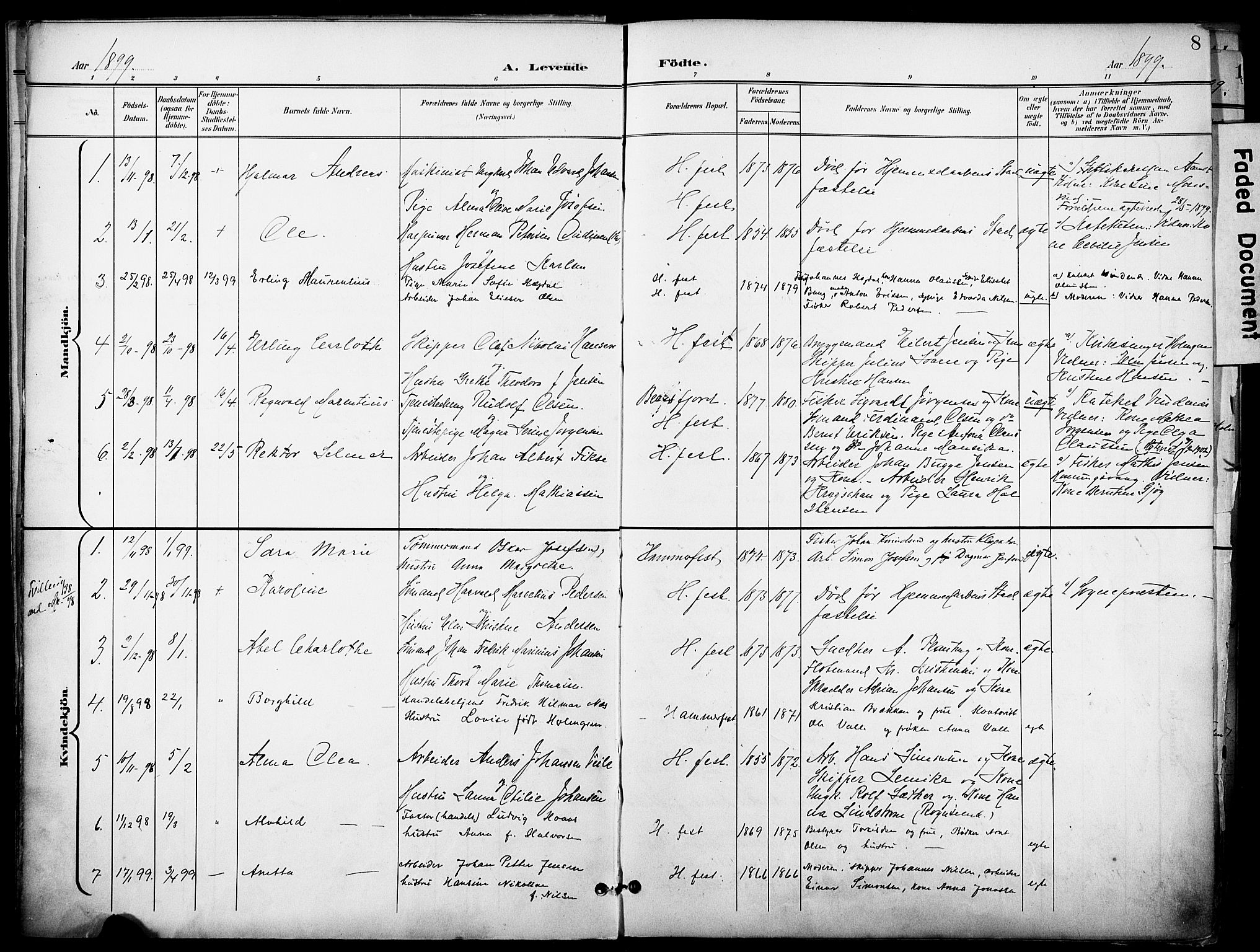 Hammerfest sokneprestkontor, AV/SATØ-S-1347/H/Ha/L0010.kirke: Ministerialbok nr. 10, 1898-1905, s. 8