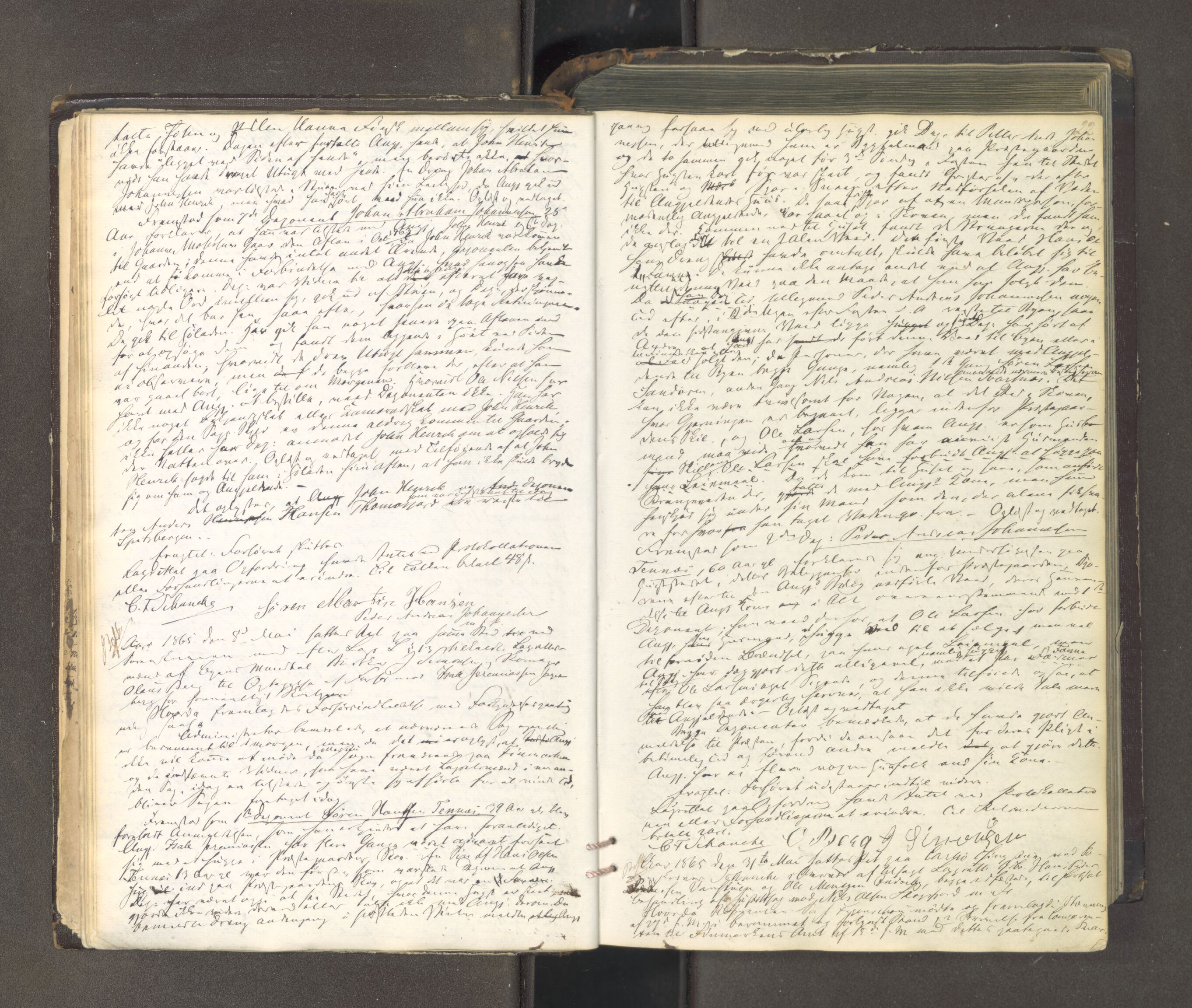 Tromsø sorenskriveri 1855-, AV/SATØ-S-0050/F/Fe/L0127: Ekstrarettsprotokoll med register, 1864-1870, s. 21b-22a