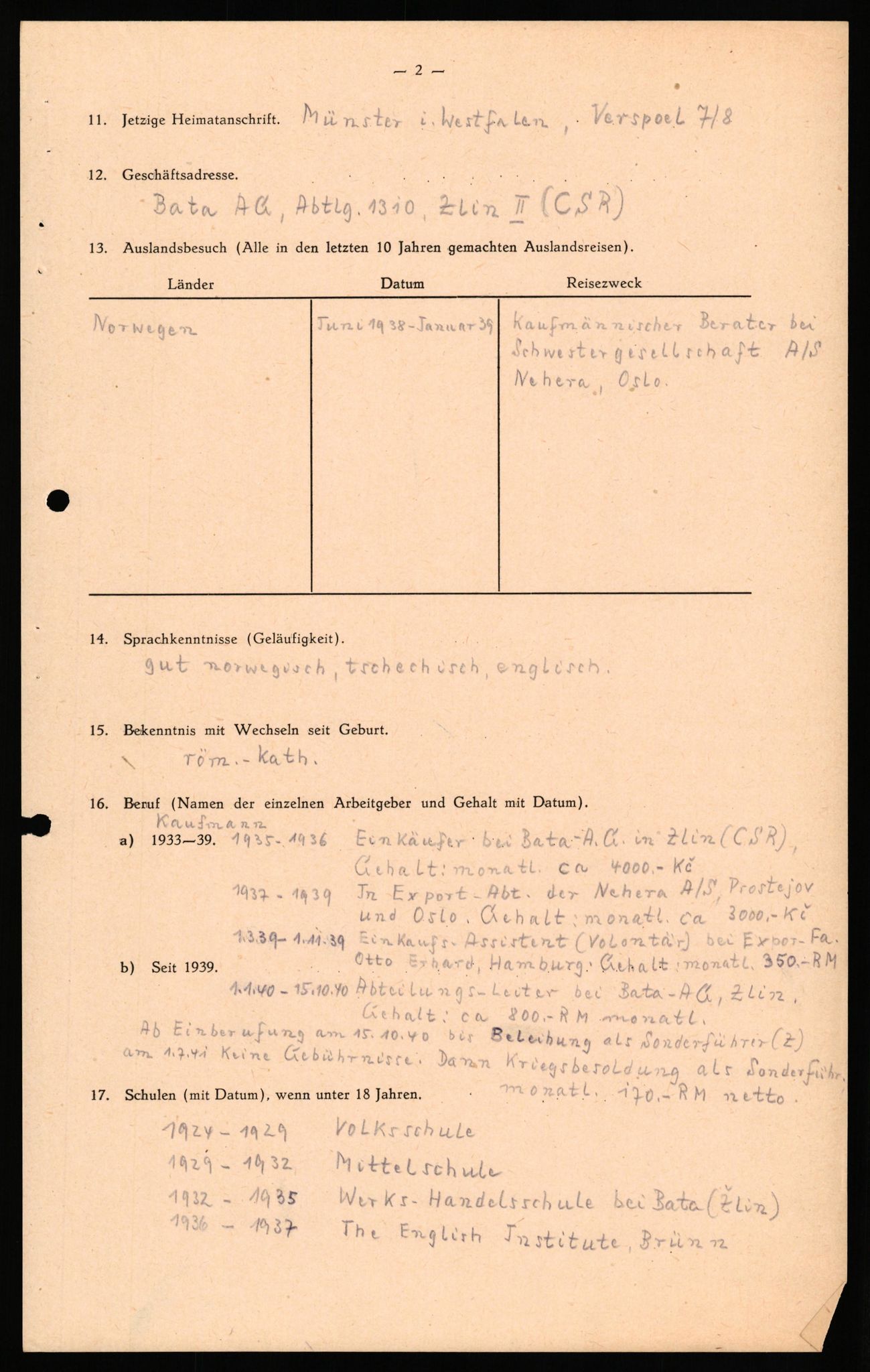 Forsvaret, Forsvarets overkommando II, AV/RA-RAFA-3915/D/Db/L0041: CI Questionaires.  Diverse nasjonaliteter., 1945-1946, s. 239