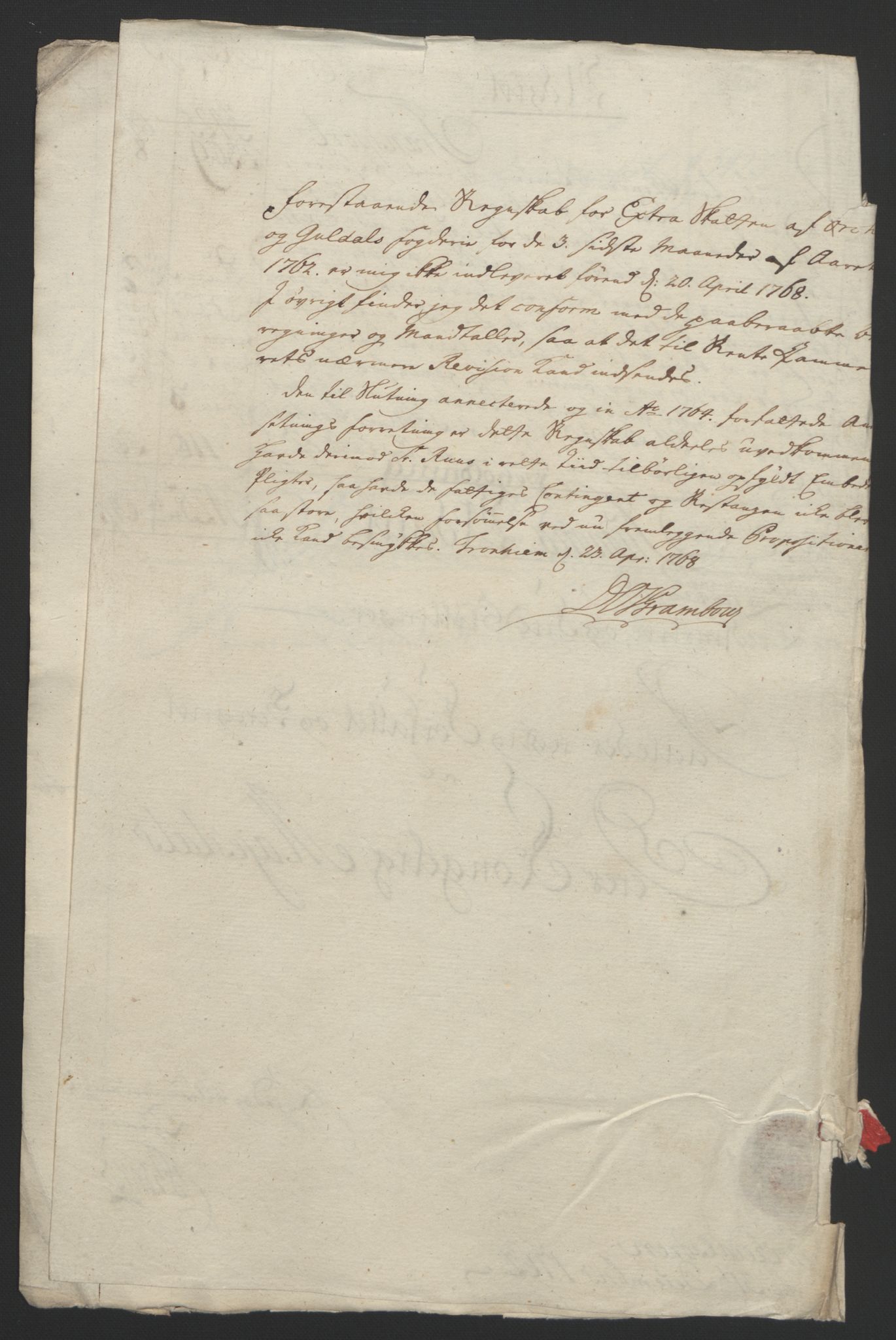 Rentekammeret inntil 1814, Reviderte regnskaper, Fogderegnskap, AV/RA-EA-4092/R60/L4094: Ekstraskatten Orkdal og Gauldal, 1762-1765, s. 10